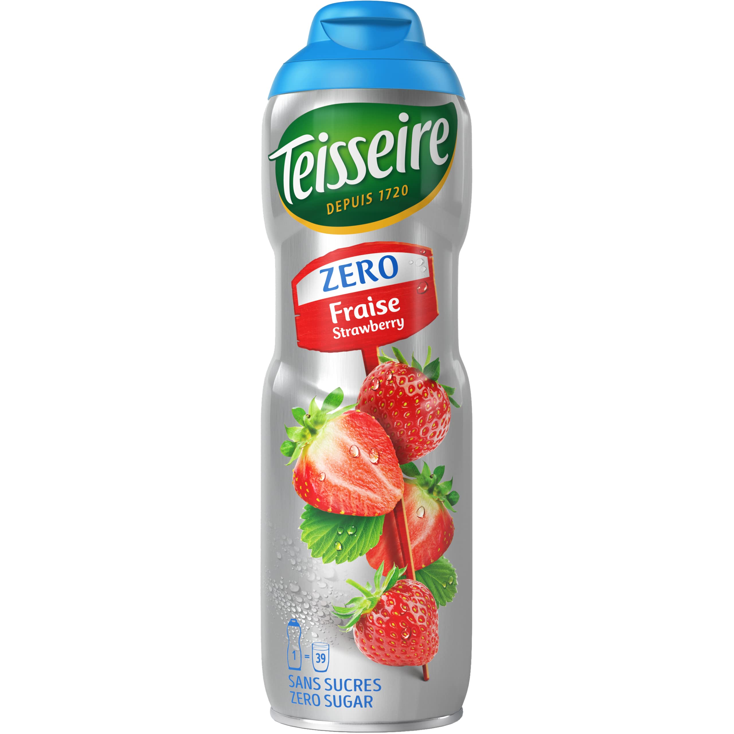 Teisseire Strawberry Zero Syrup - 0% Sugar | 600 ml | Low Calorie