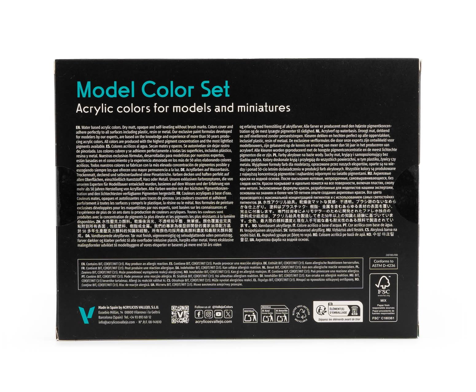 Vallejo Acrylic Paint Set - Wargames Special (16 x 1.13 ml Bottles)