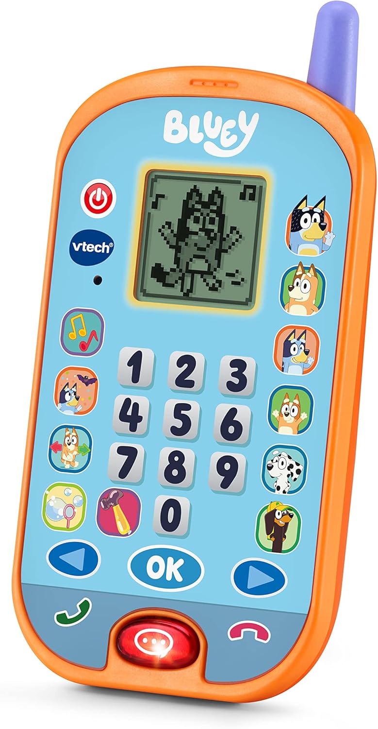 VTech Bluey Ring Ring Learning Phone - Interactive Voice-Activated Toy for Ages 3-6