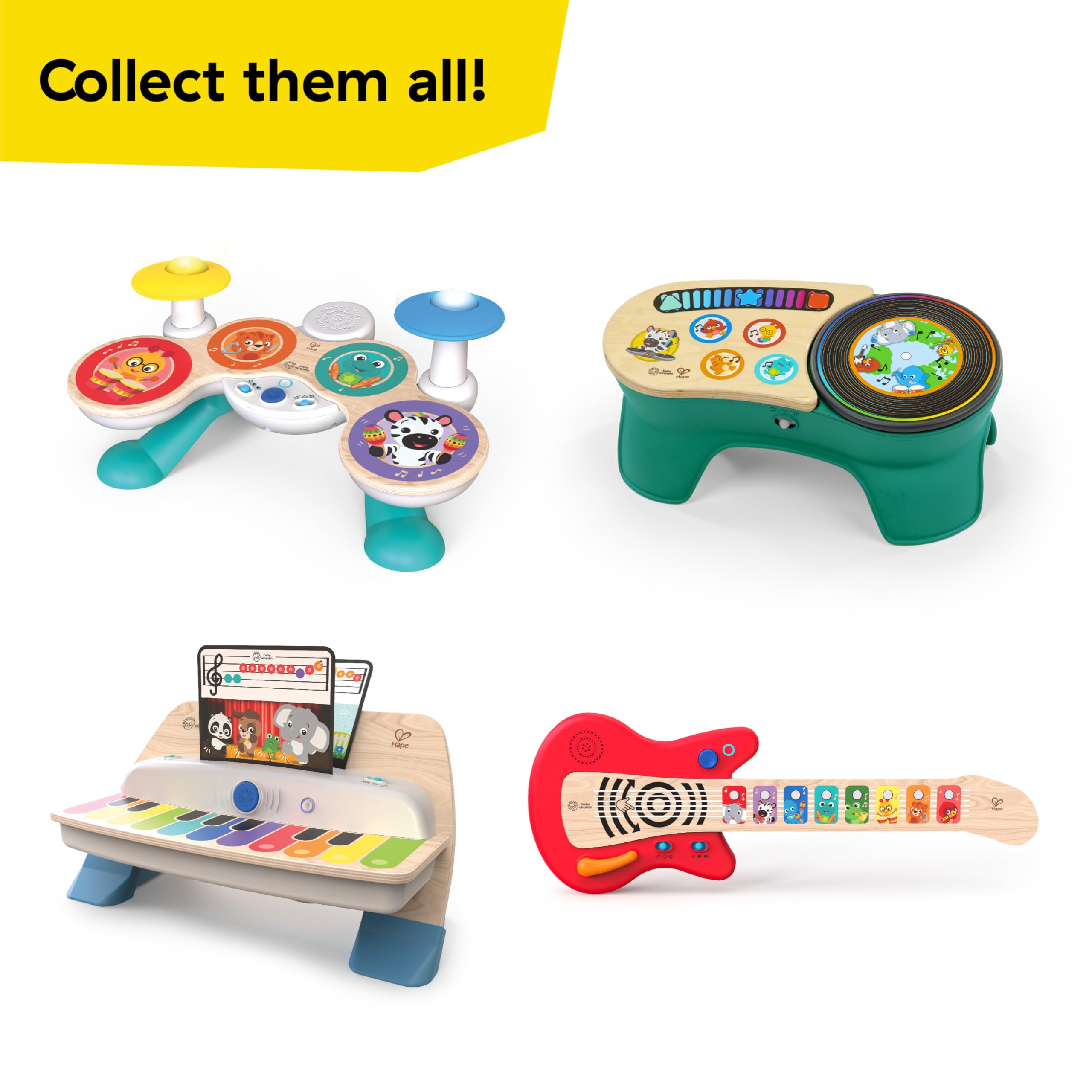 Baby Einstein + Hape DJ Discovery Musical Toy Turntable - Magic Touch for Ages 6 Months and Up