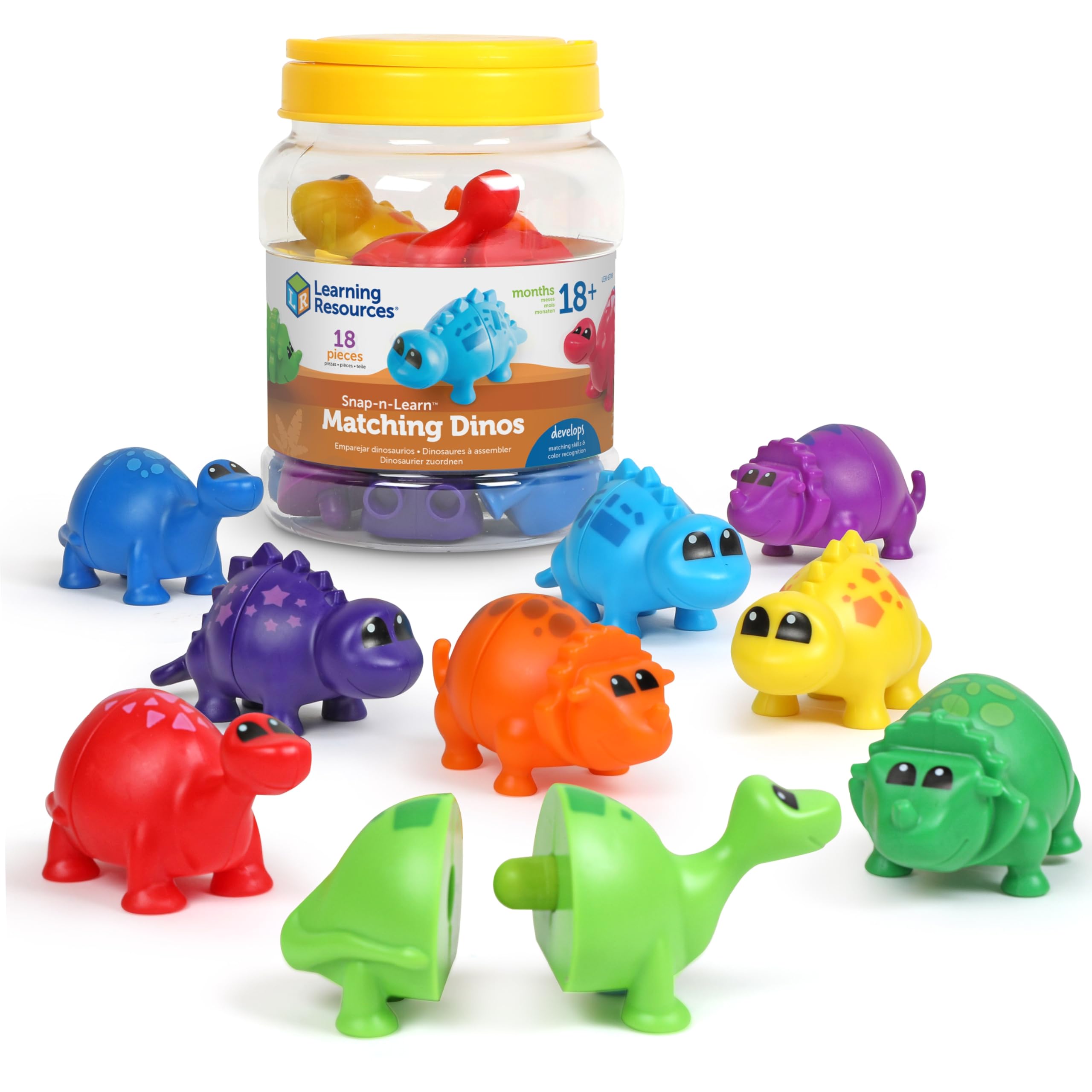 Learning Resources Snap-n-Learn Matching Dinos - Educational Toddler Puzzle for Ages 18 Months+ 8