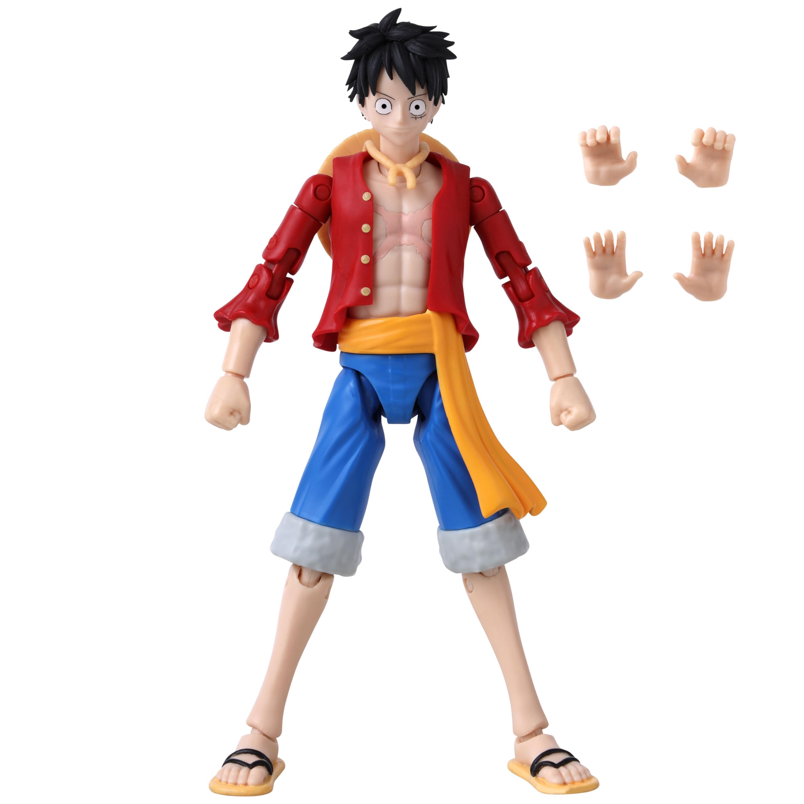 BANDAI One Piece Anime Heroes Monkey D. Luffy Action Figure - 17cm Articulated Pirate Toy with Swappable Hands 8