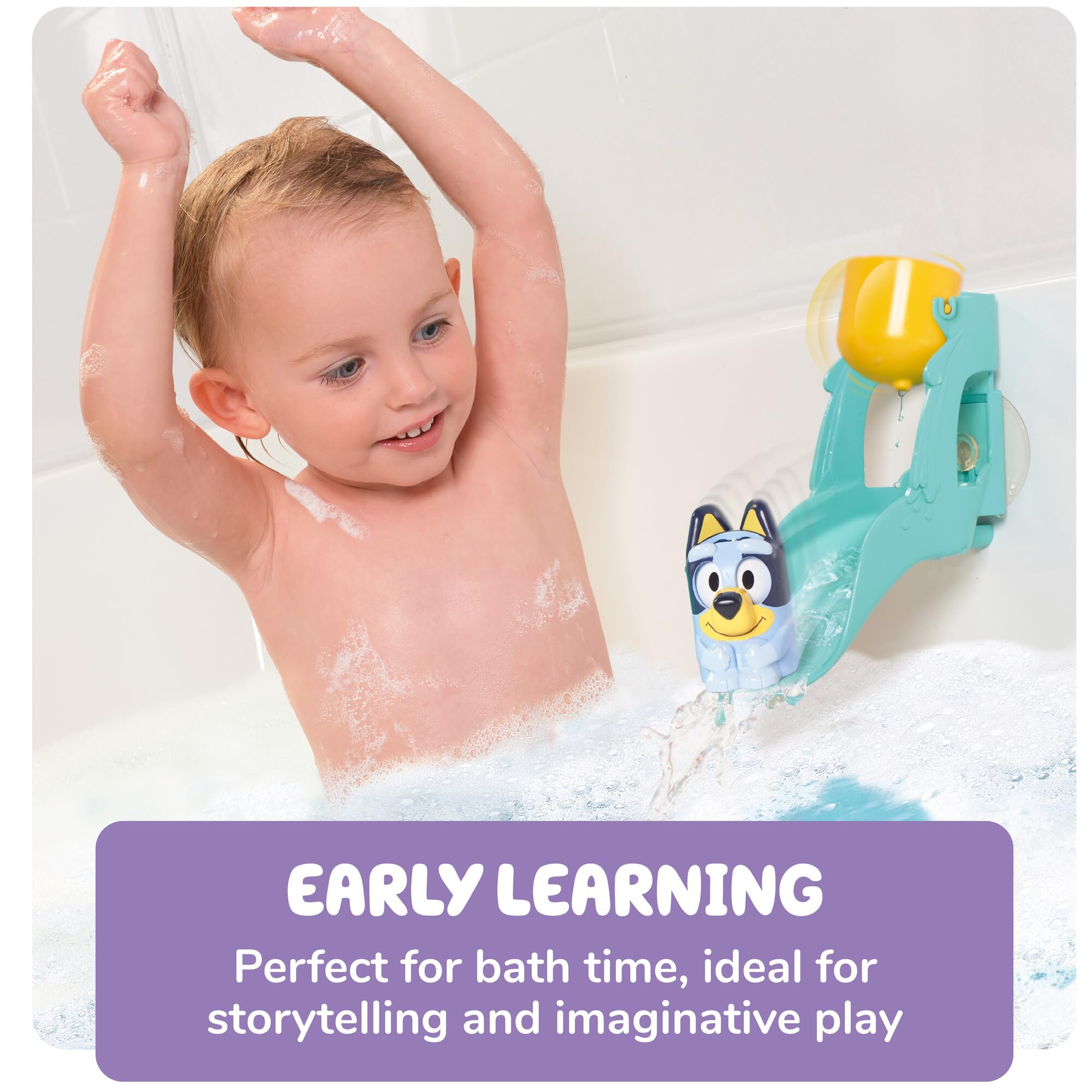 Toomies Bluey’s Waterslide - Bath Toy for Toddlers with Moving Eyes, Water Play Fun