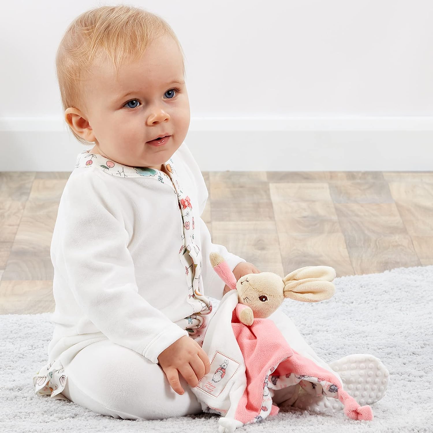 Beatrix Potter Flopsy Bunny Comfort Blanket - Plush Teddy & Soft Pink Baby Comforter 5