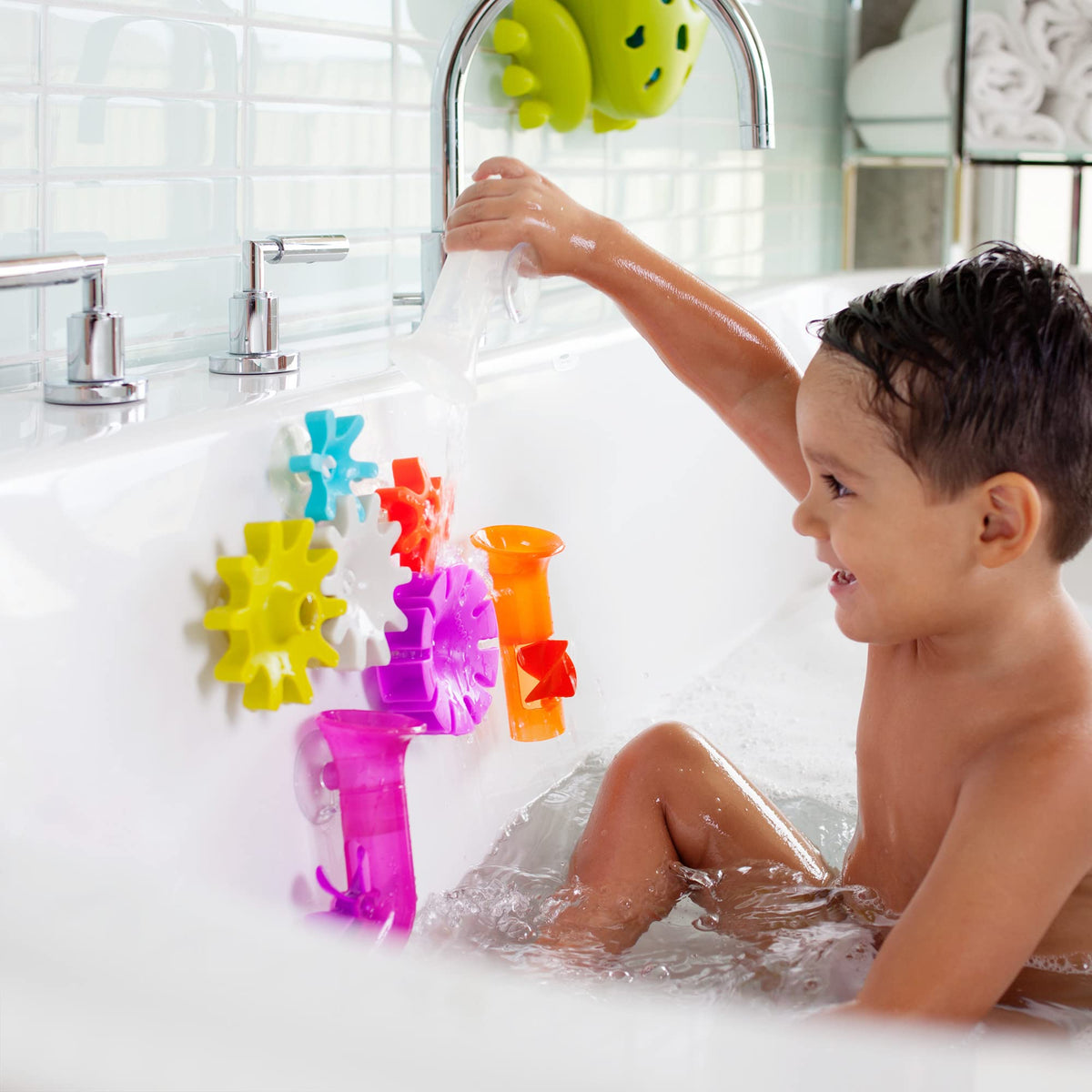 Boon Pipes Bath Toy - 5 Multicoloured Water Pipes | Ages 9 Months to 4 Years