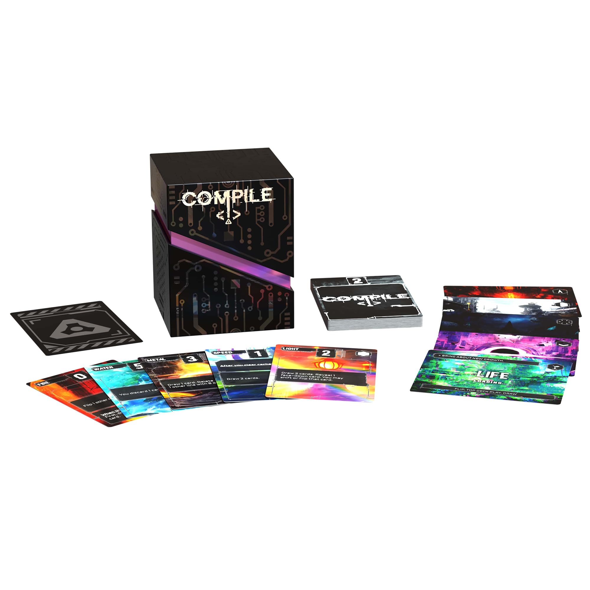 Greater Than Games Compile: Main 1 Area Control Strategy Card Game | Portable 4