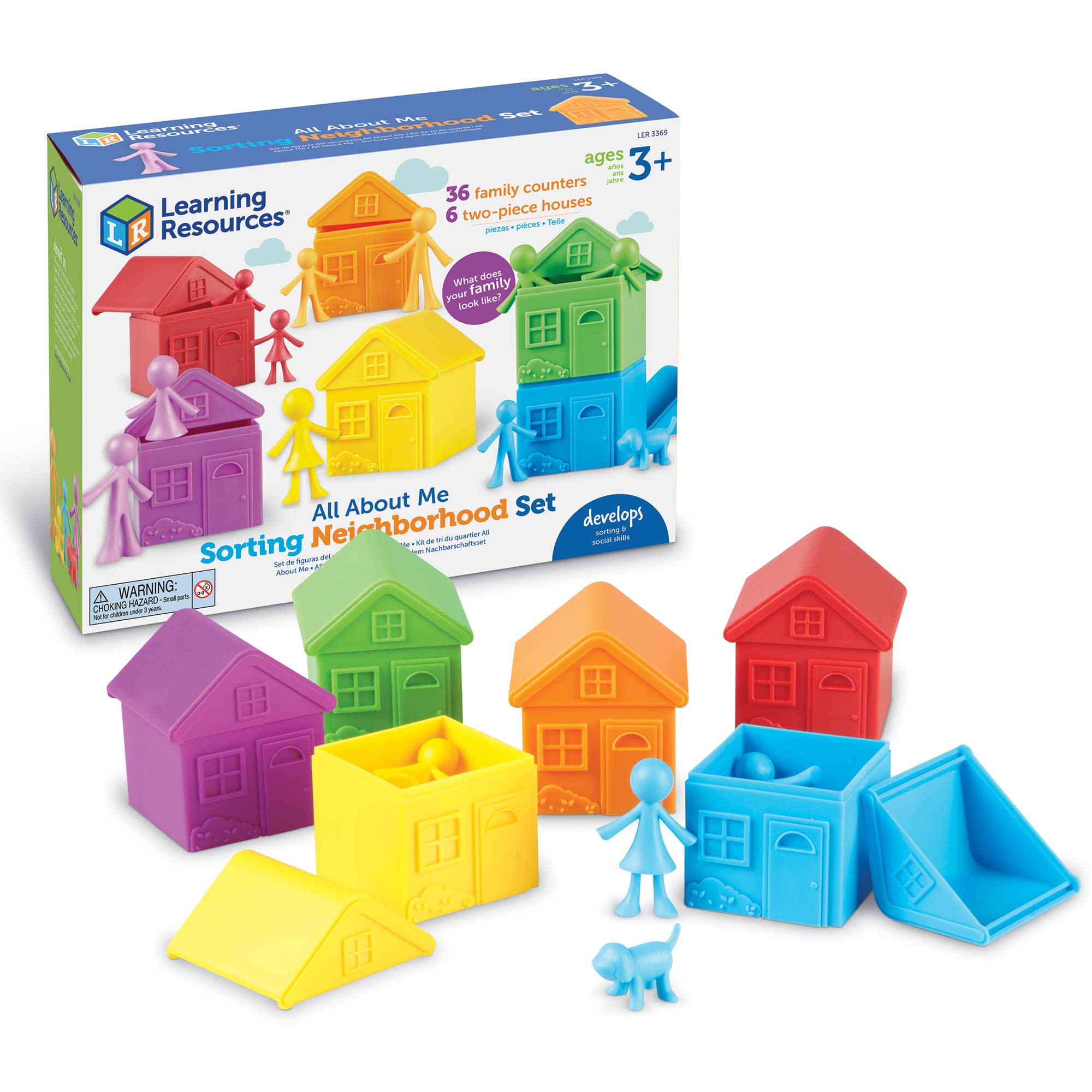 Learning Resources Sorting Neighbourhood Set - Colour Matching & Sorting Toy | Ages 3+ | 36 Counters 1