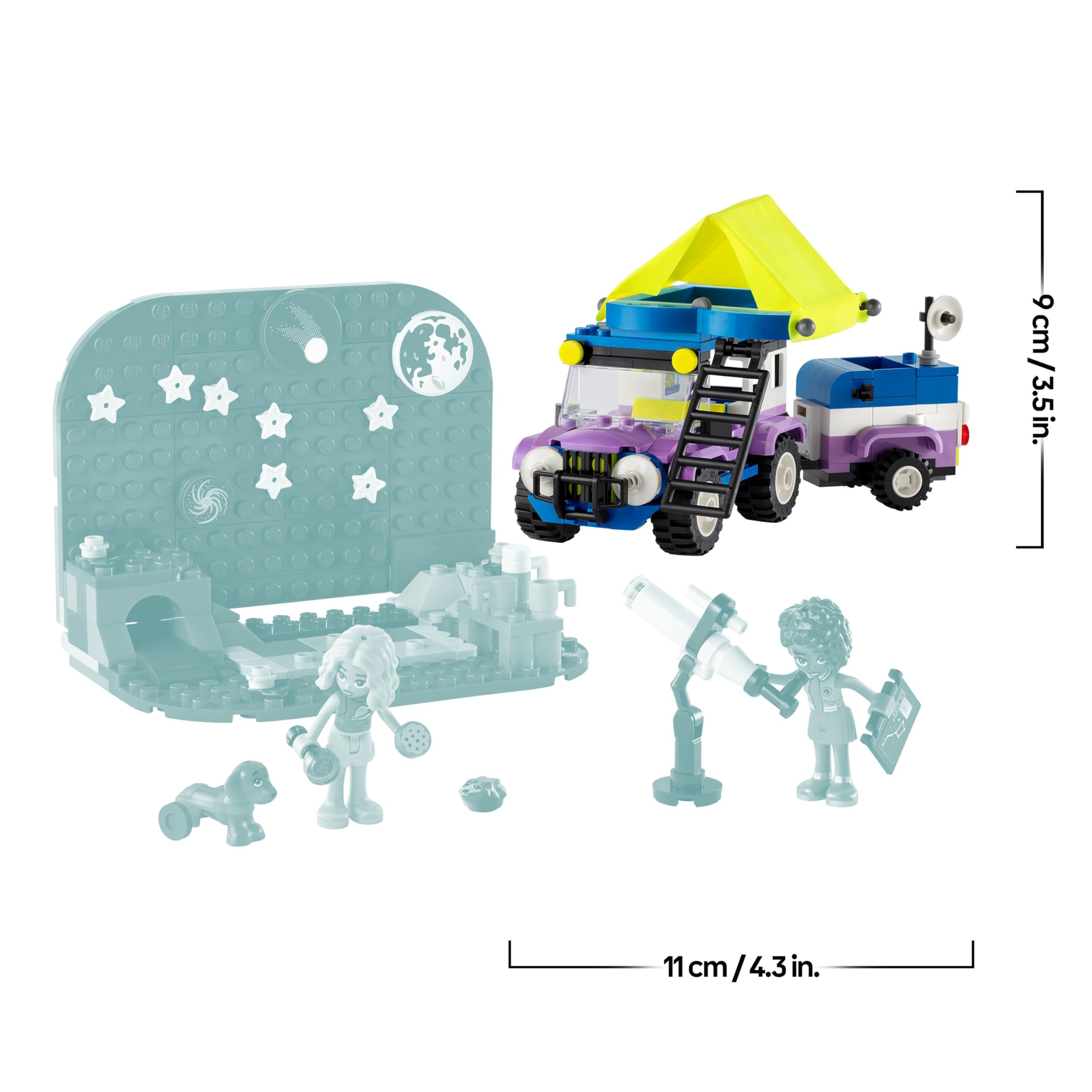 LEGO Friends Stargazing Camping Vehicle Playset with 4x4 Car, 2 Mini-Dolls & Telescope - 7+ Years 14