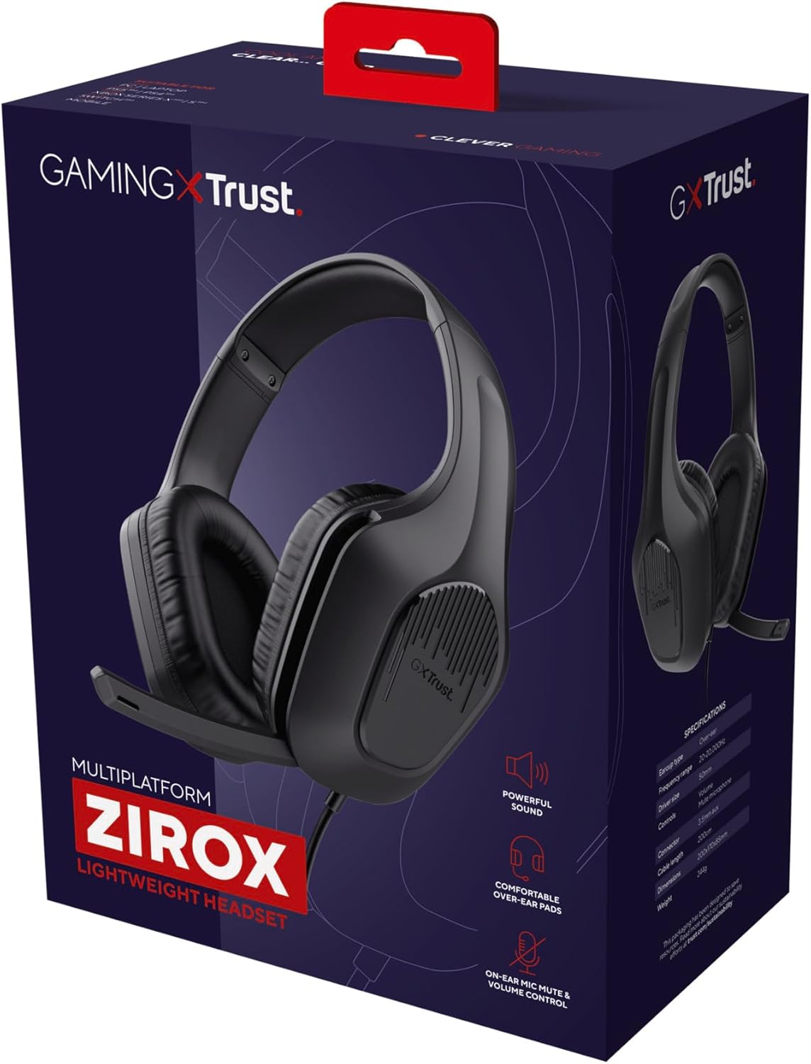Trust GXT 415 Zirox Lightweight Gaming Headset with 50mm Drivers for PC, PS4, PS5, Xbox, Switch 4