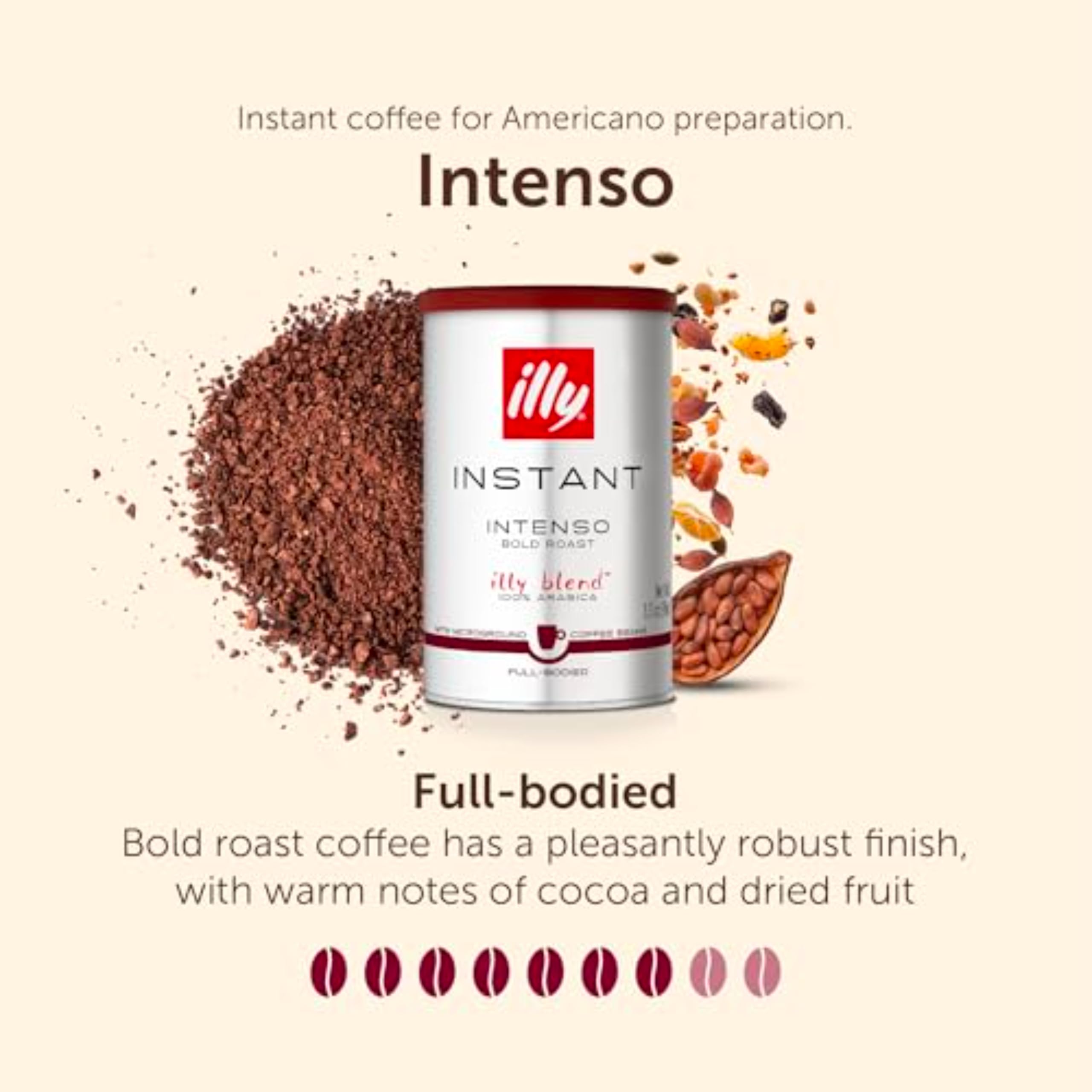 illy - Instant Coffee - Intenso Dark Roast - 100g - 100\u0025 Arabica Beans