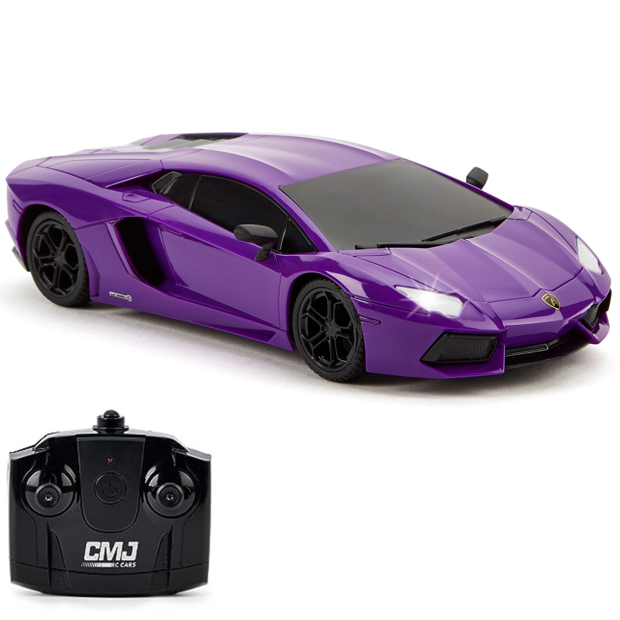 CMJ RC Lamborghini LP700-4 1:24 Scale Remote Control Car - 2.4GHz, LED Lights, Spring Suspension