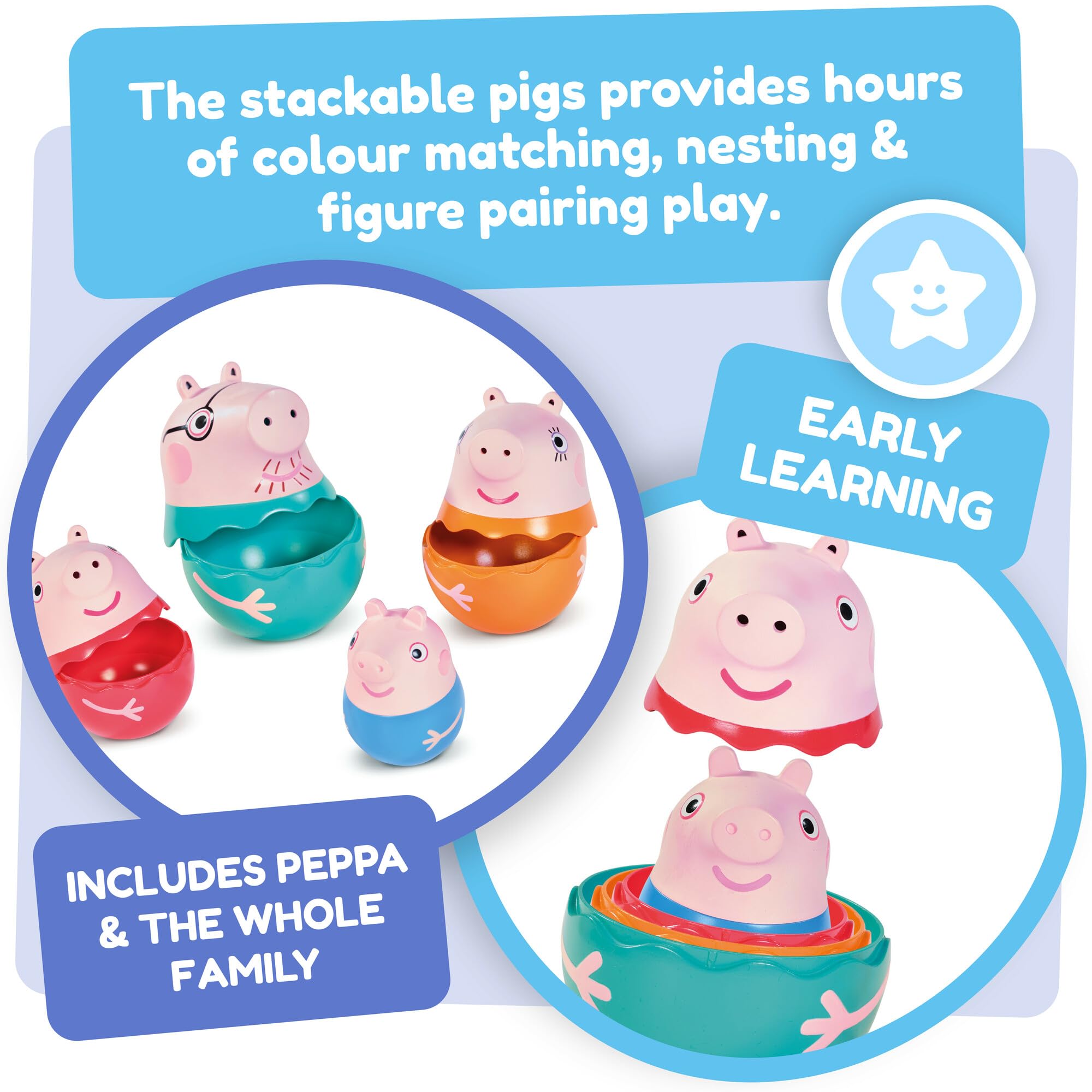 Toomies E73526 Peppa's Nesting Family - Nesting Dolls Puzzle Toy for Toddlers 18M+ 12