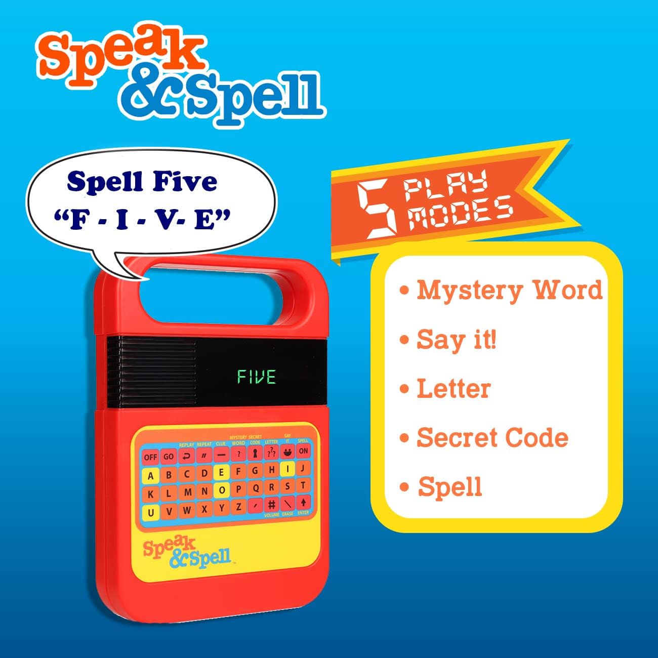 Basic Fun! Speak & Spell Electronic Game - Retro Educational Toy for Ages 7+