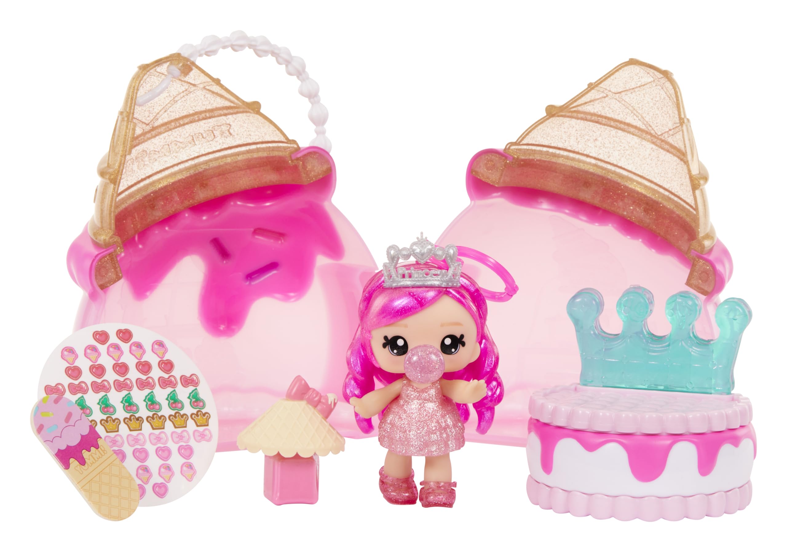 Yummiland Beauty Bag Playset - Ice Cream Cone with Bianca Bubblegum Lip Gloss Doll & Real Nail Care Accessories 10