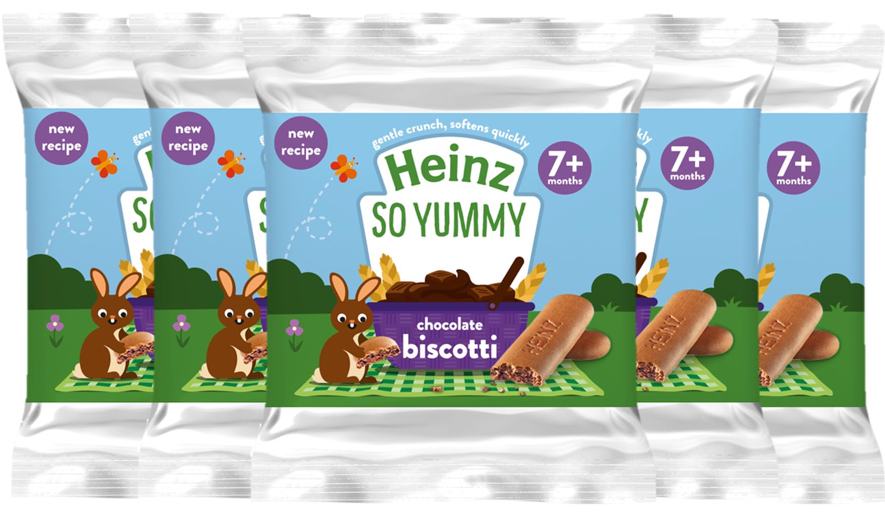 Heinz So Yummy Chocolate Biscotti Baby Food Snacks for 7+ Months - 6 x 60g