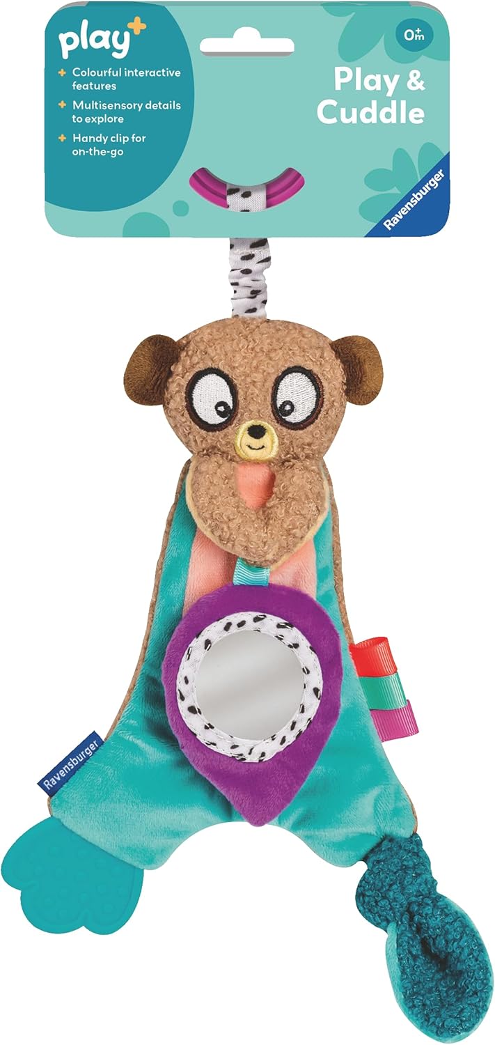Ravensburger Play+ Cuddle & Play Meercat - Soft Plush Baby Toy for 0+ Months