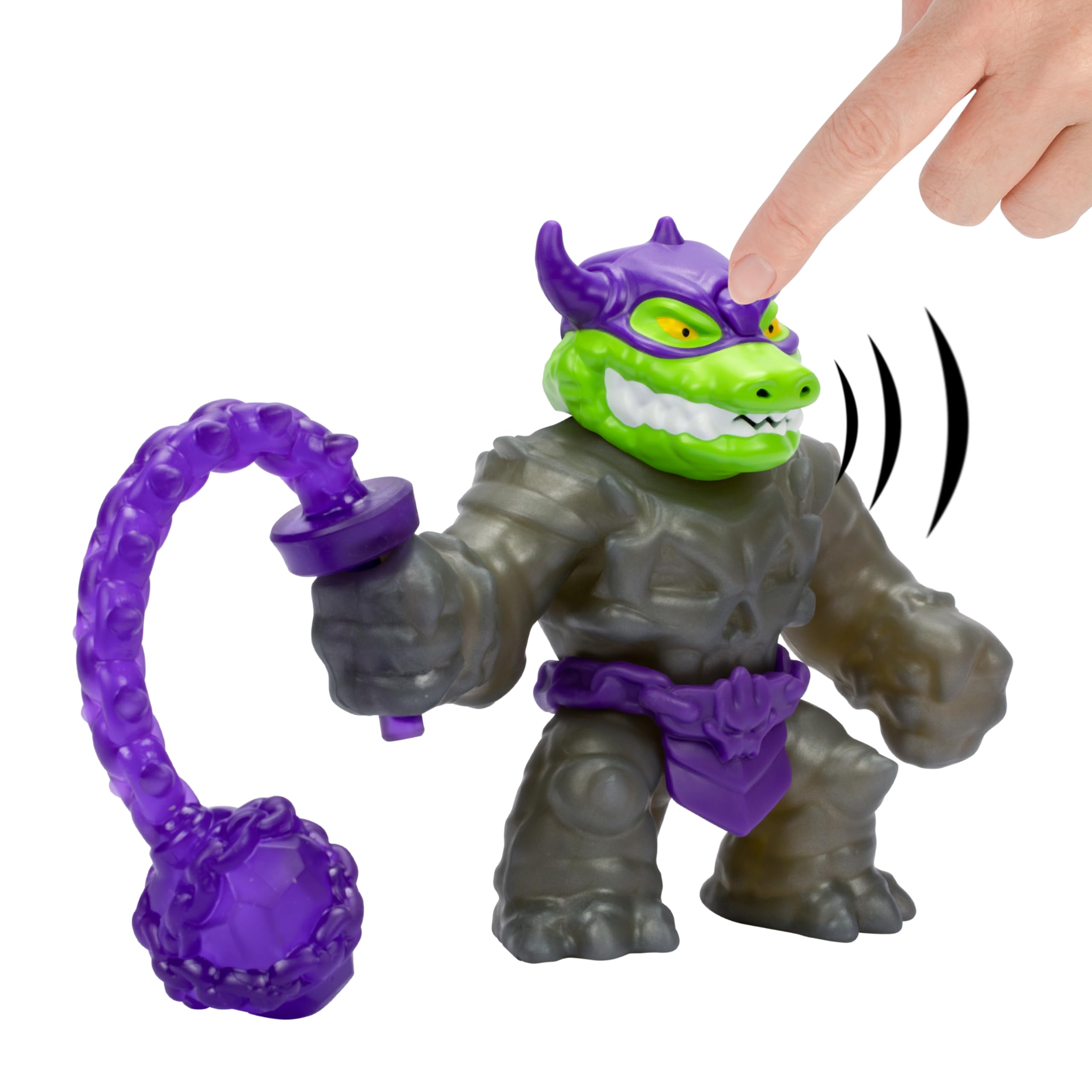 Heroes of Goo Jit Zu Stretch Strikers Rock Jaw Action Figure - 5.5-Inch, 20+ Sounds, Stretchy