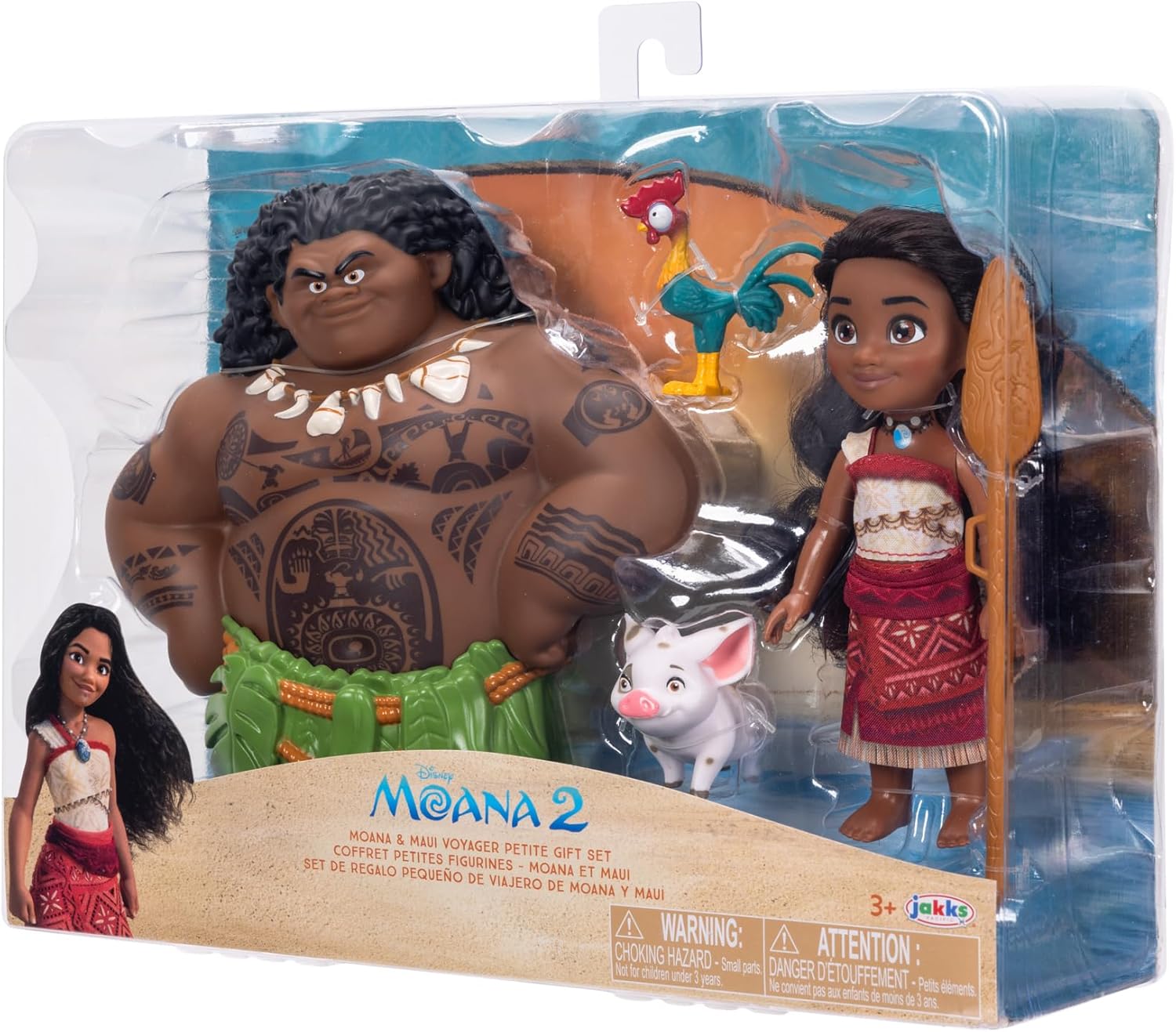 Moana 2 Disney's Voyager Petite Doll Playset - Moana & Maui with Pua, Heihei & Oar 3