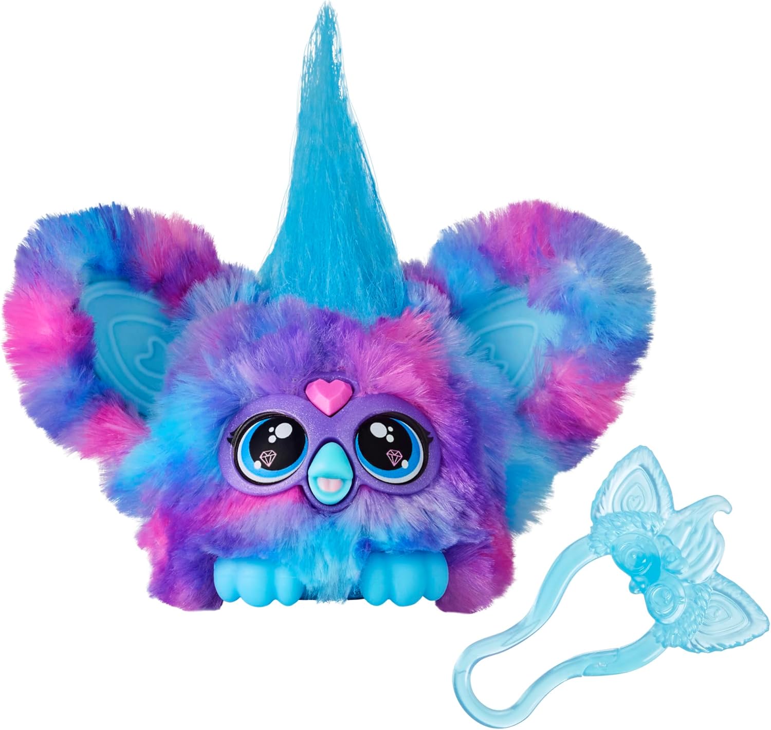 Furby Luv-Lee Mini Electronic Plush Toy with K-Pop Sounds and Keychain Clip