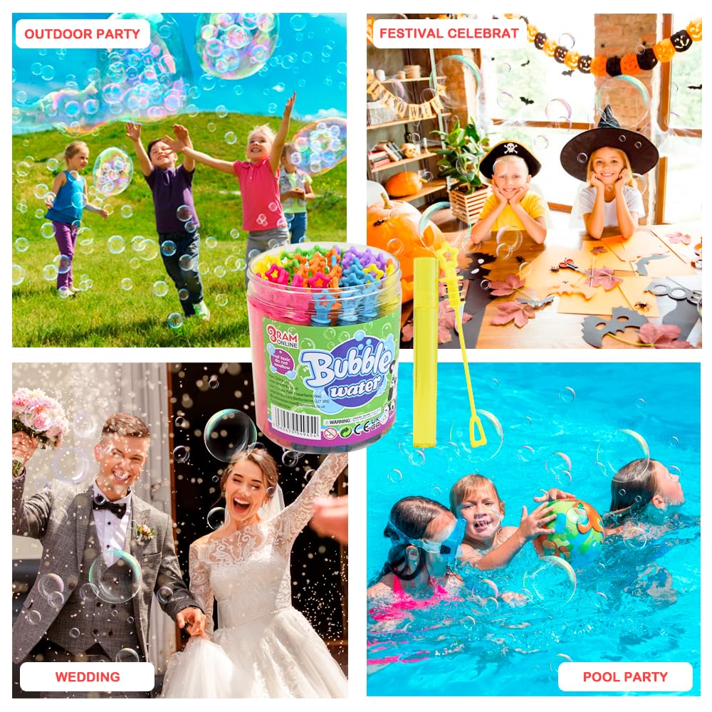 RAM Bubbles for Kids - 40 Star-Shaped Bubble Wands with 5ml Solution, Ages 3+ 3