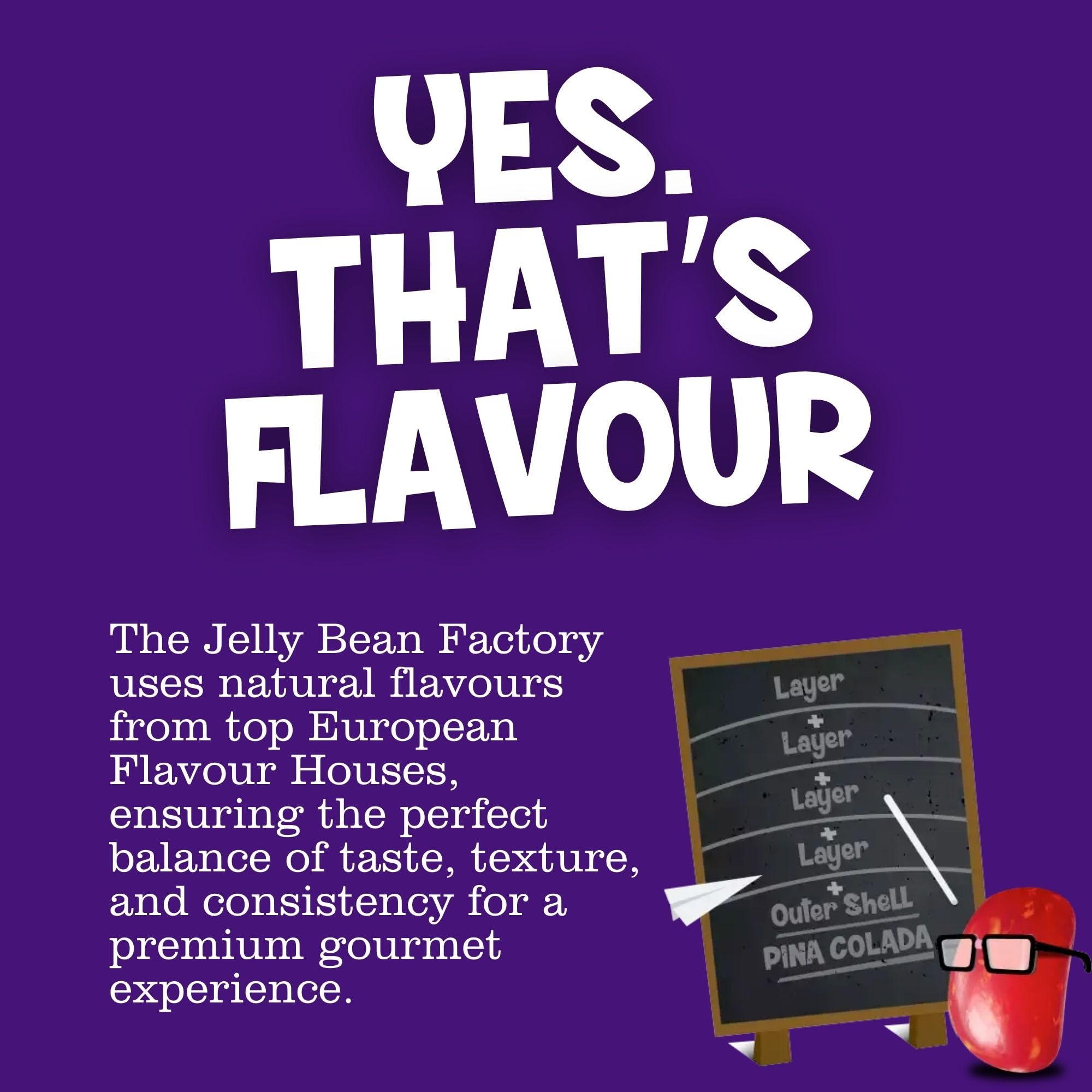 The Jelly Bean Factory - 900g Jar of Gourmet Jelly Beans, Gluten Free, Kosher, Natural Flavourings 3