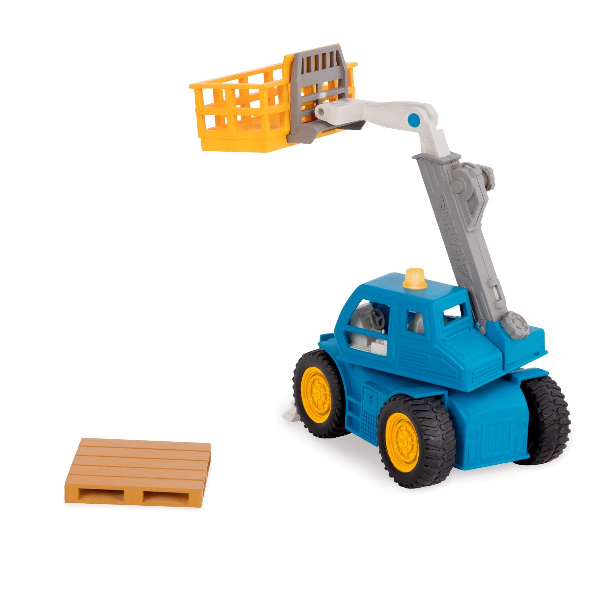 Driven by Battat Micro Telehandler - Toy Crane Truck with Extendable Arm, Lights & Sound 14