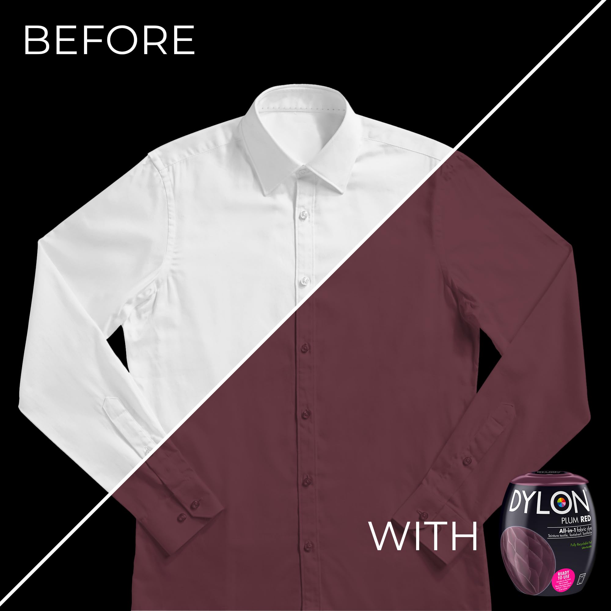 DYLON - Washing Machine Fabric Dye Pod for Clothes & Soft Furnishings 350g – Plum Red 7