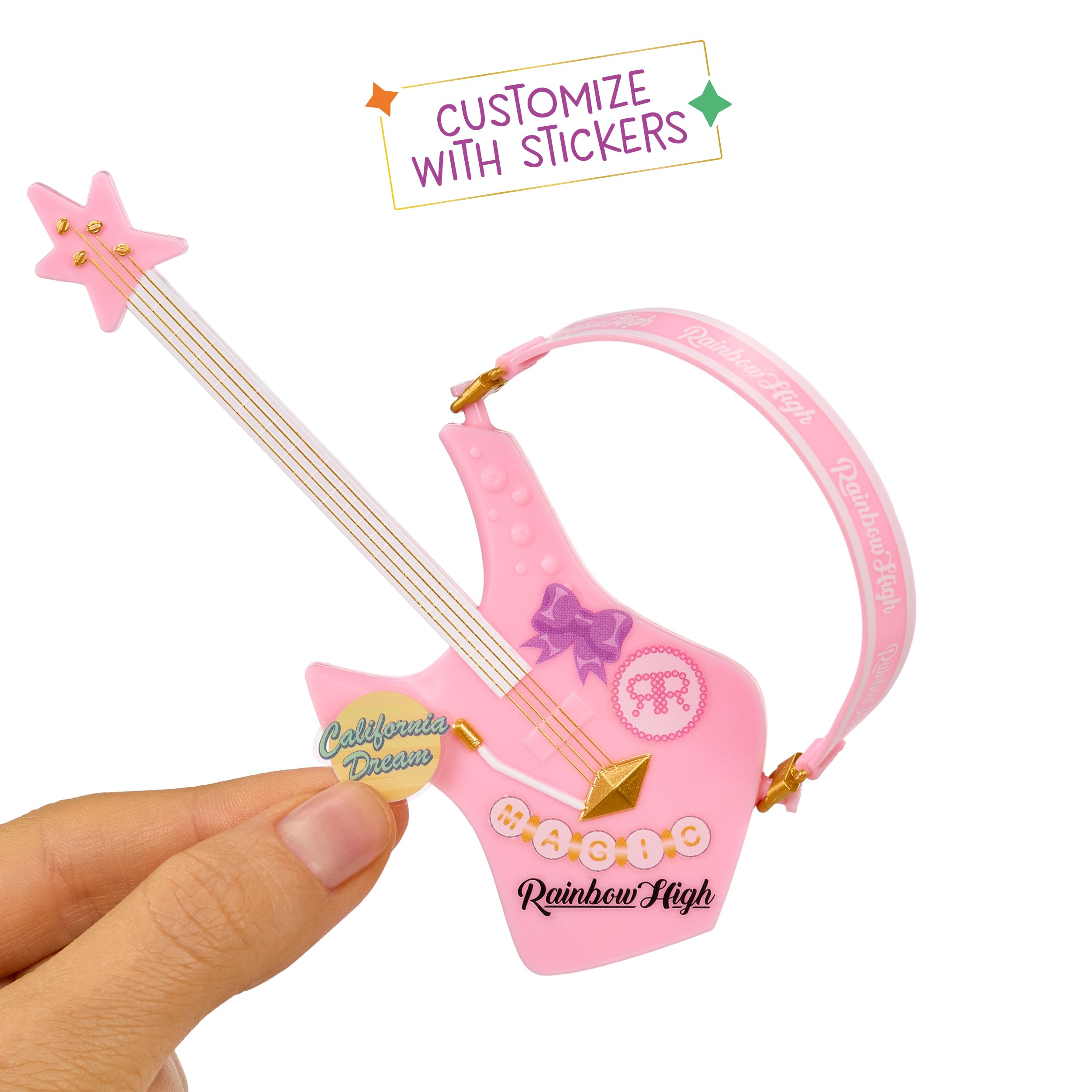 Rainbow High Junior High Rock Band - Bella Pink 23cm Fashion Doll with Bass Guitar & Stickers