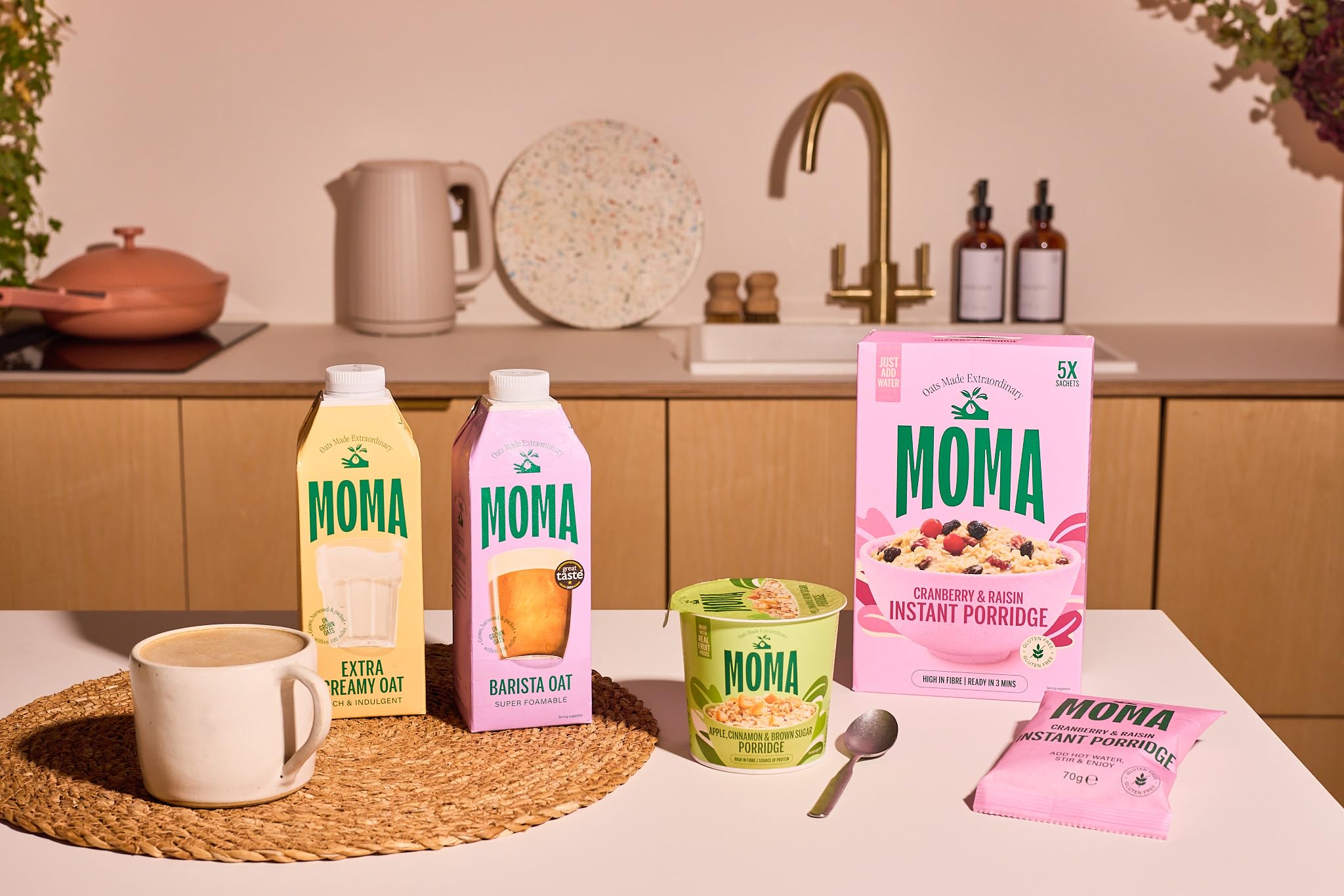 MOMA Porridge Sachets Cranberry & Raisin - Box of 5 x 70g - Gluten Free, High Fibre, Source of Protein 3