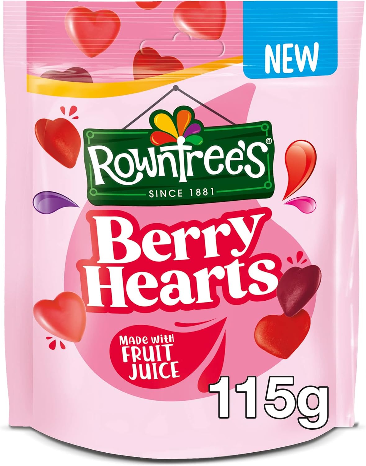 Nestlé Rowntree's Berry Hearts Fruchtige Kaubonbons, 115 g