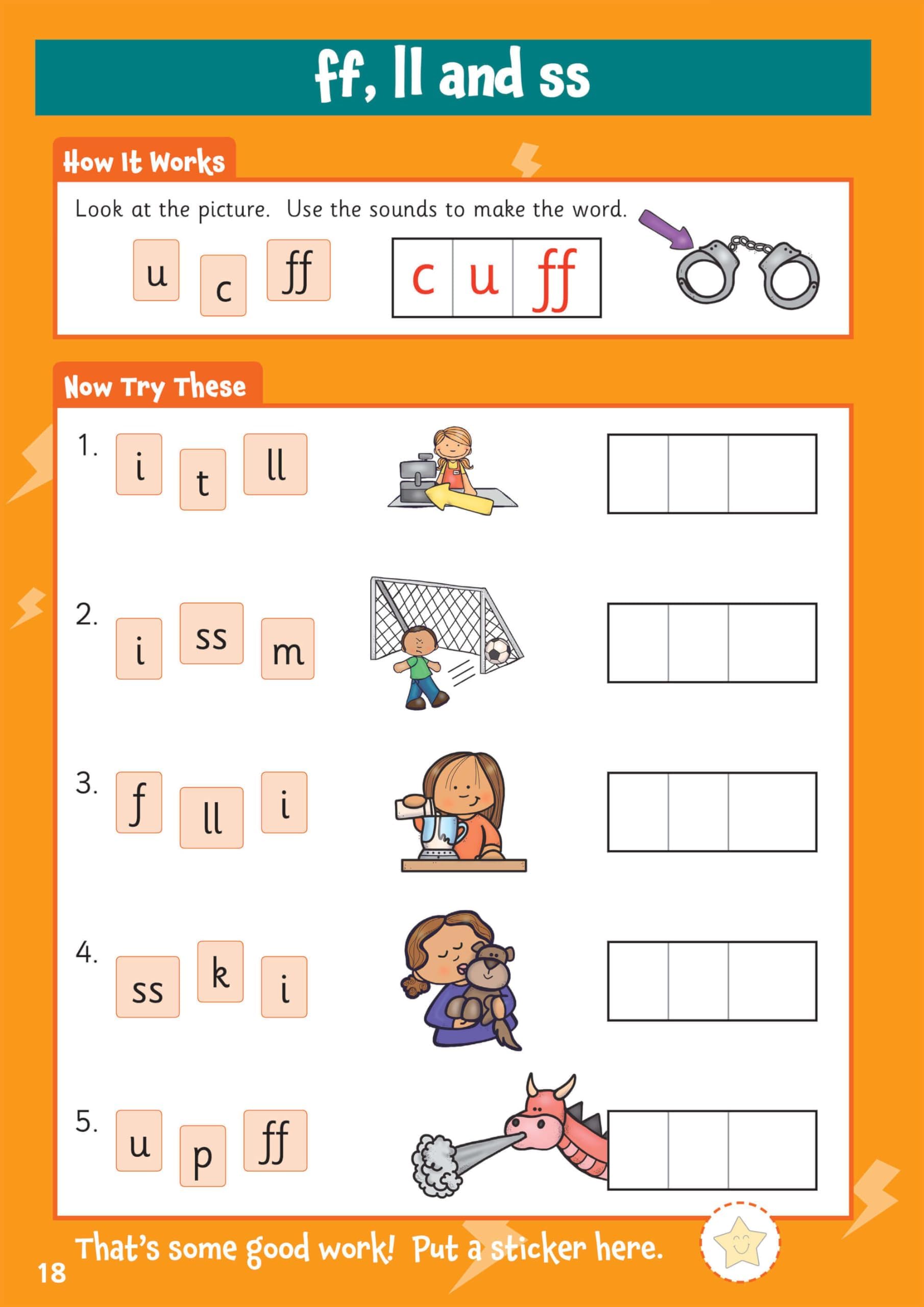 CGP 10 Minutes a Day Phonics for Ages 3-5 Activity Book with Reward Stickers 5