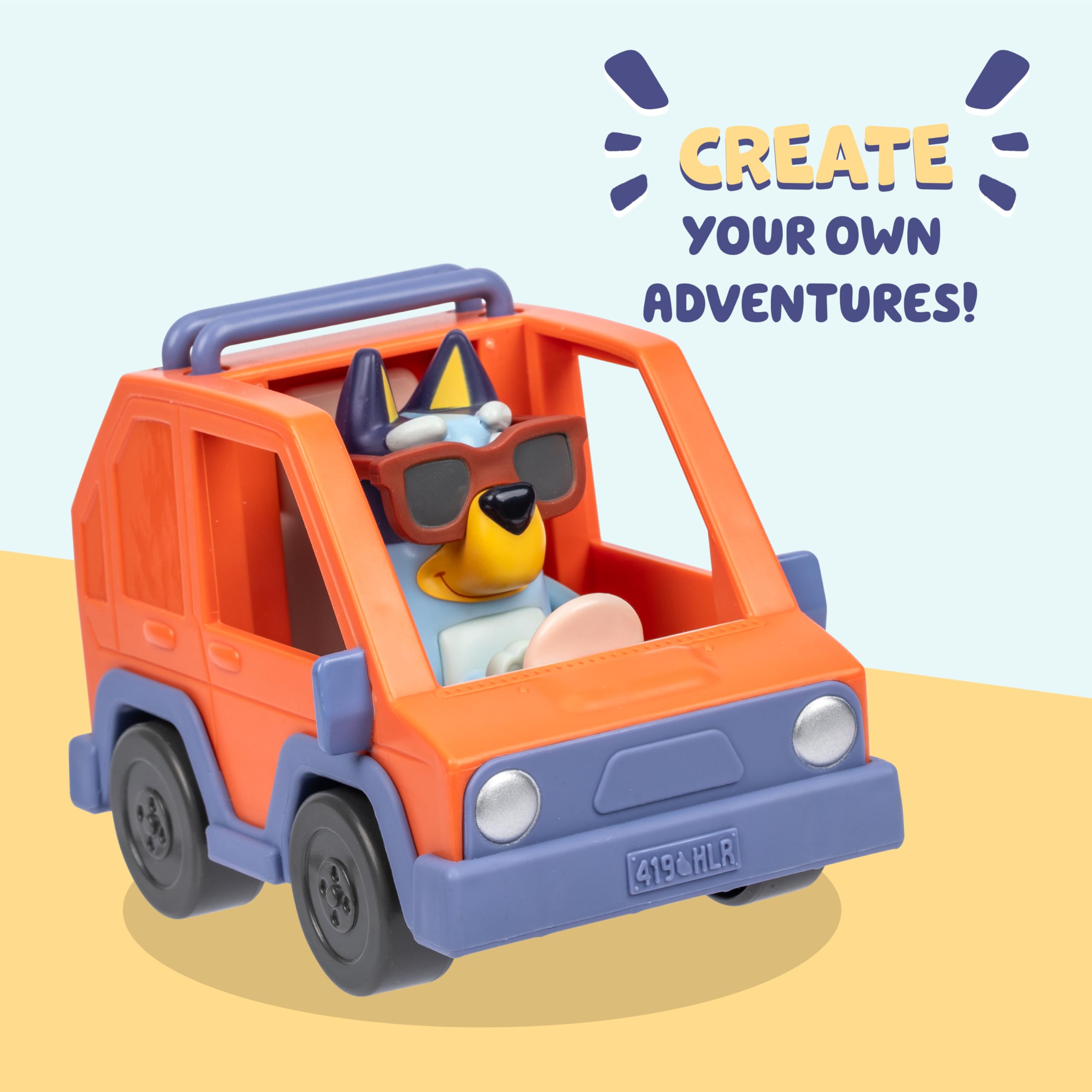 Bluey Hit the Road 4WD Vehicle Playset with Articulated Figure - Orange 3