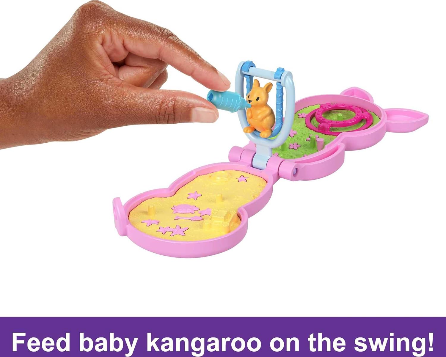 Polly Pocket Mama and Joey Kangaroo Purse 2-in-1 Compact Playset - Ages 4+