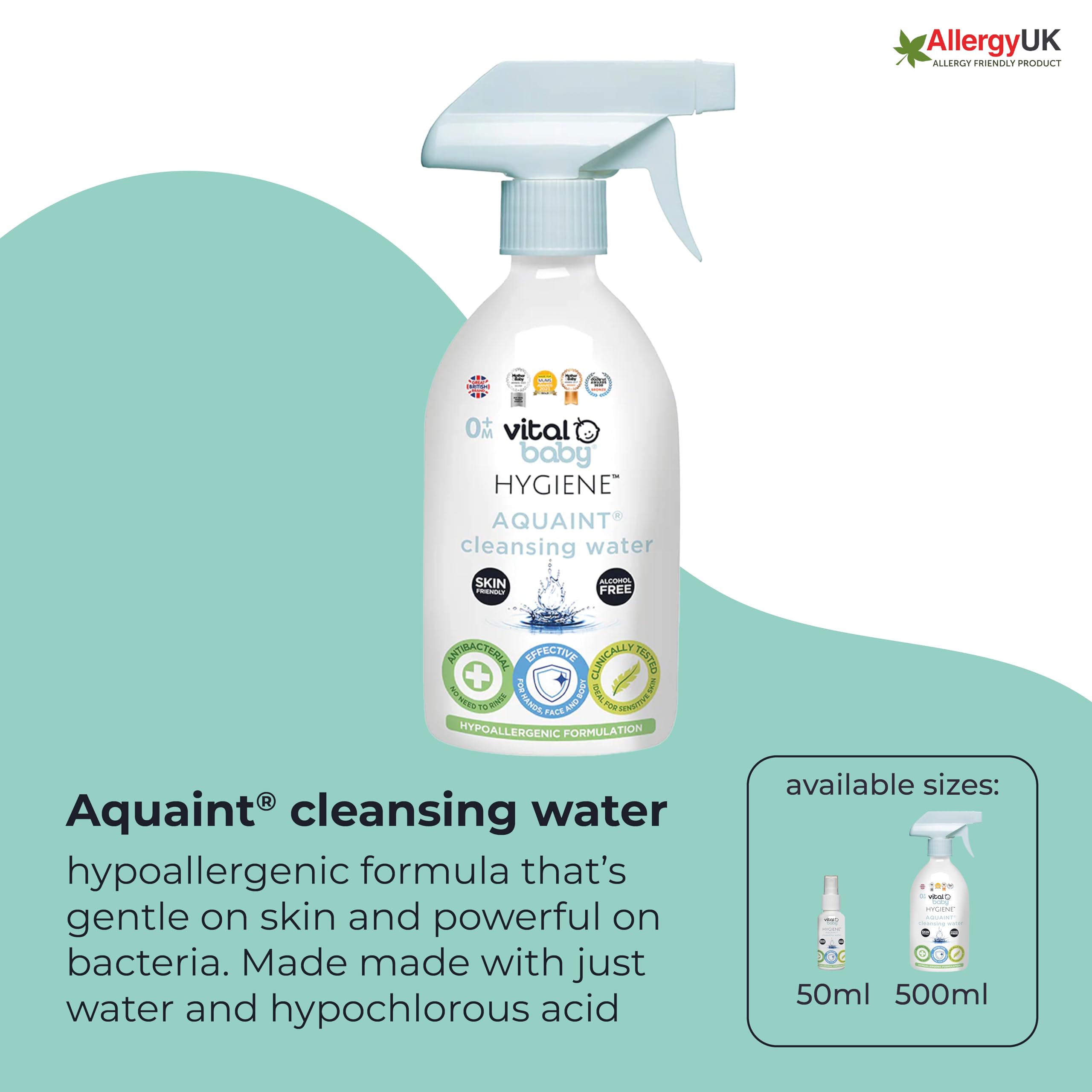 Vital Baby - Aquaint Cleansing Water (500ml) 3