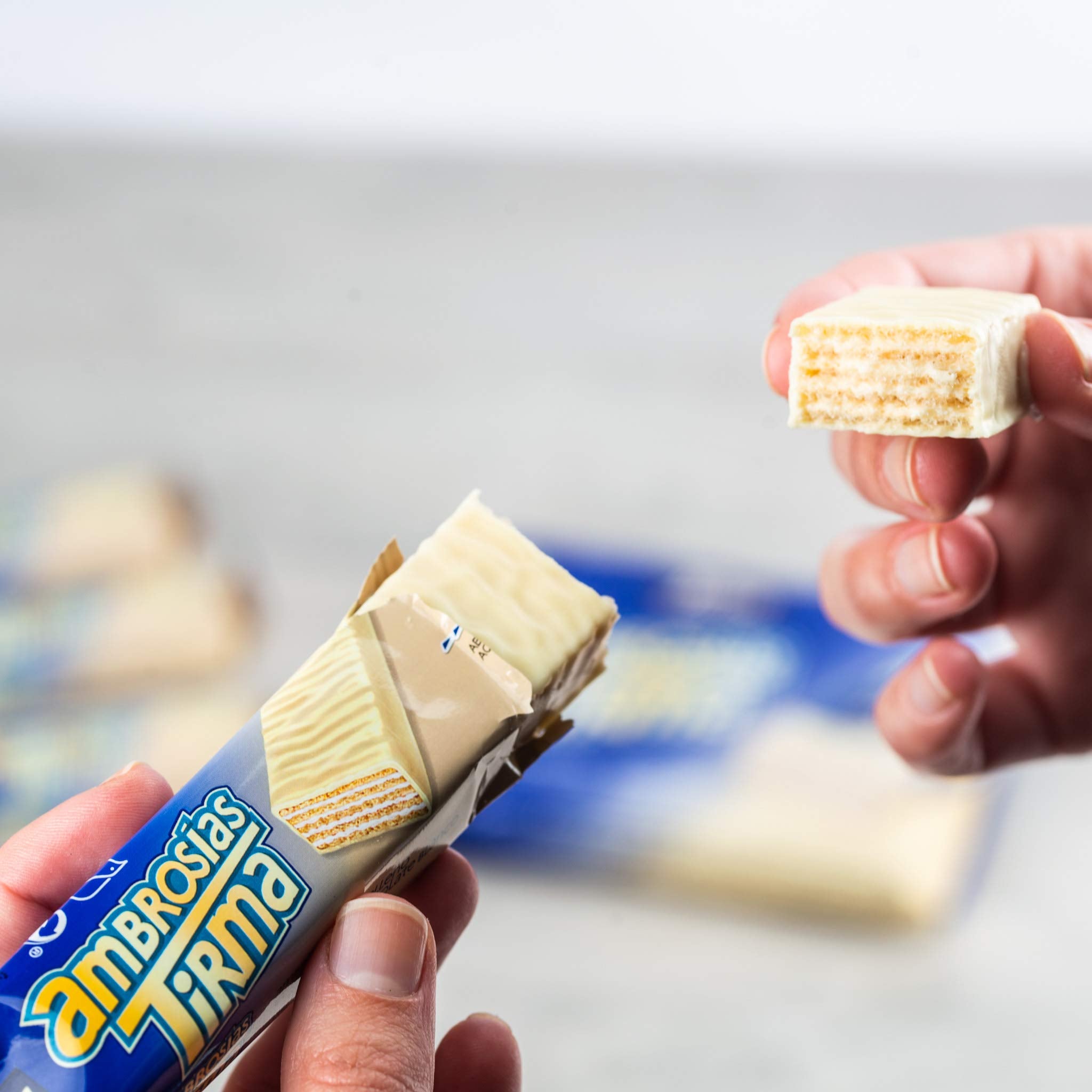 Tirma White Chocolate Ambrosias Cream Filled Wafers Individually Wrapped Snack Bars