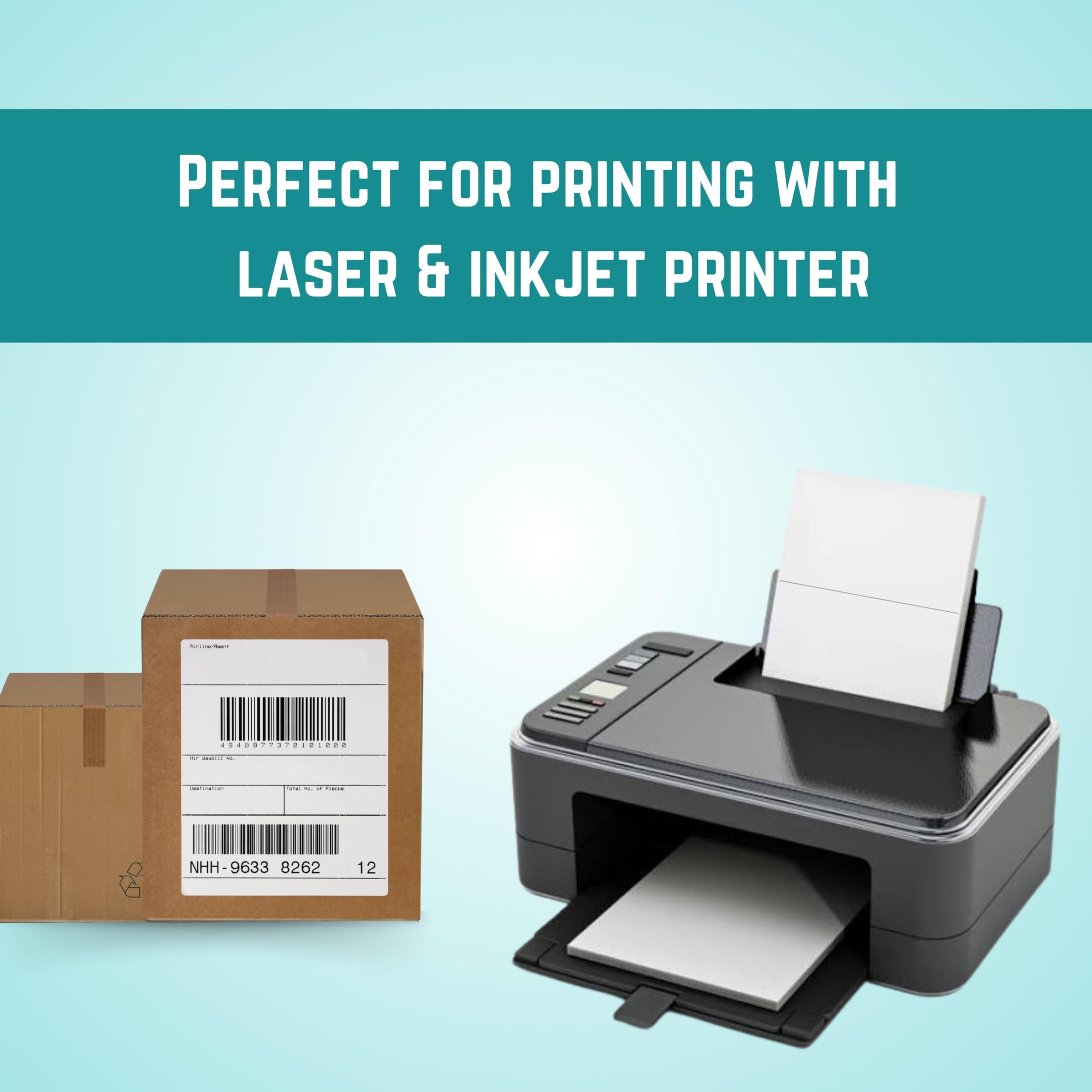 Double Dragon A4 Printer Labels - 100 Sheets, 2 Labels Per Sheet | Matte White Finish | L7168/J8168 Compatible