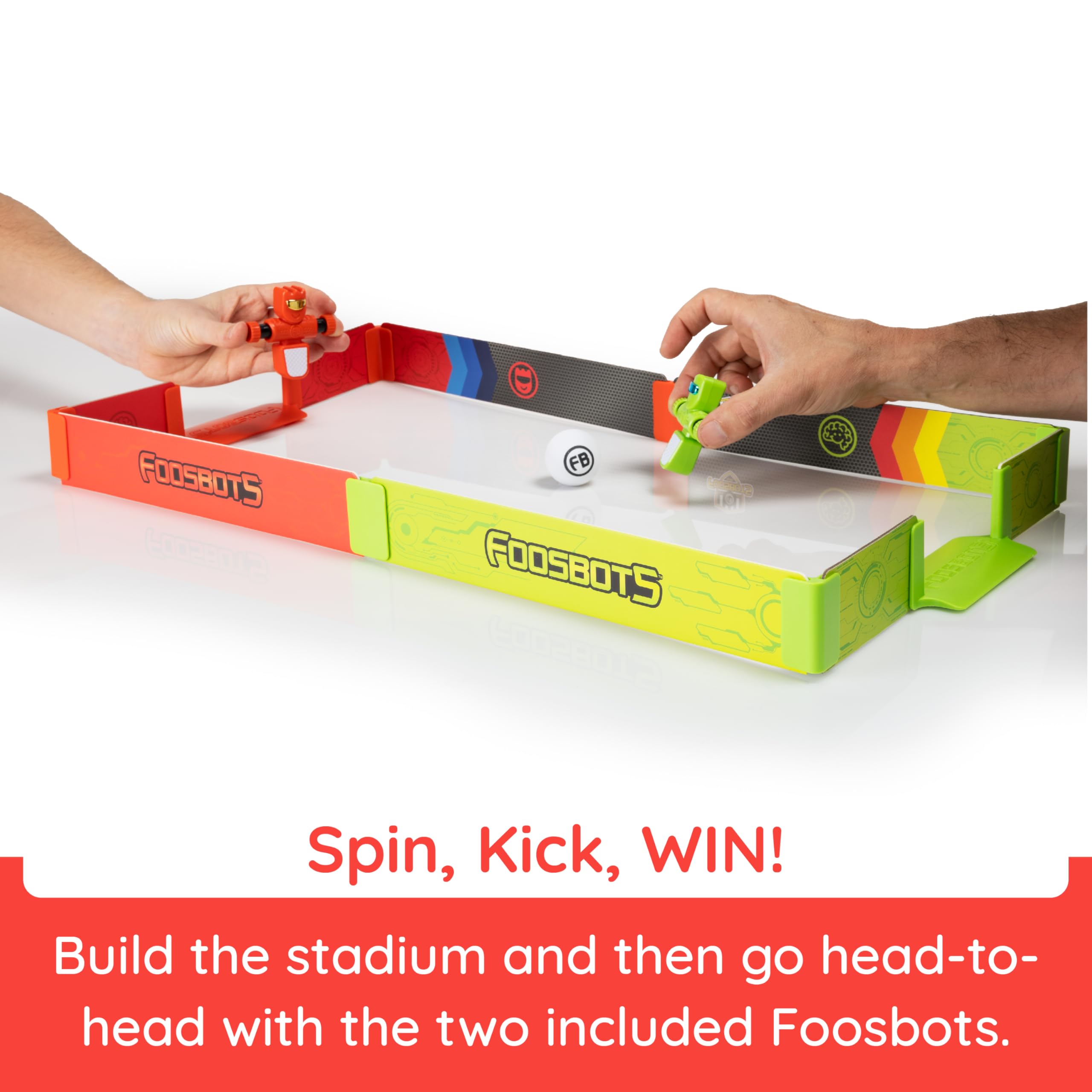 Fat Brain Toys Foosbots Stadium Battle - Spinning Robot Tabletop Football Game 4