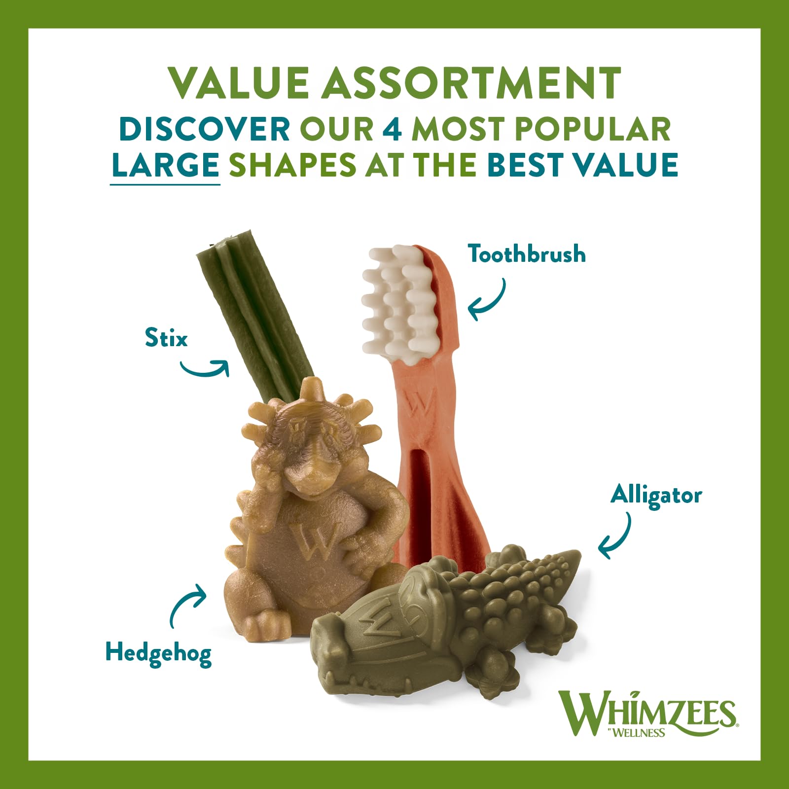 WHIMZEES Variety Box Dental L, 14 Pieces - Natural, Grain Free, Vegetarian Dog Chews for Large Breeds 8