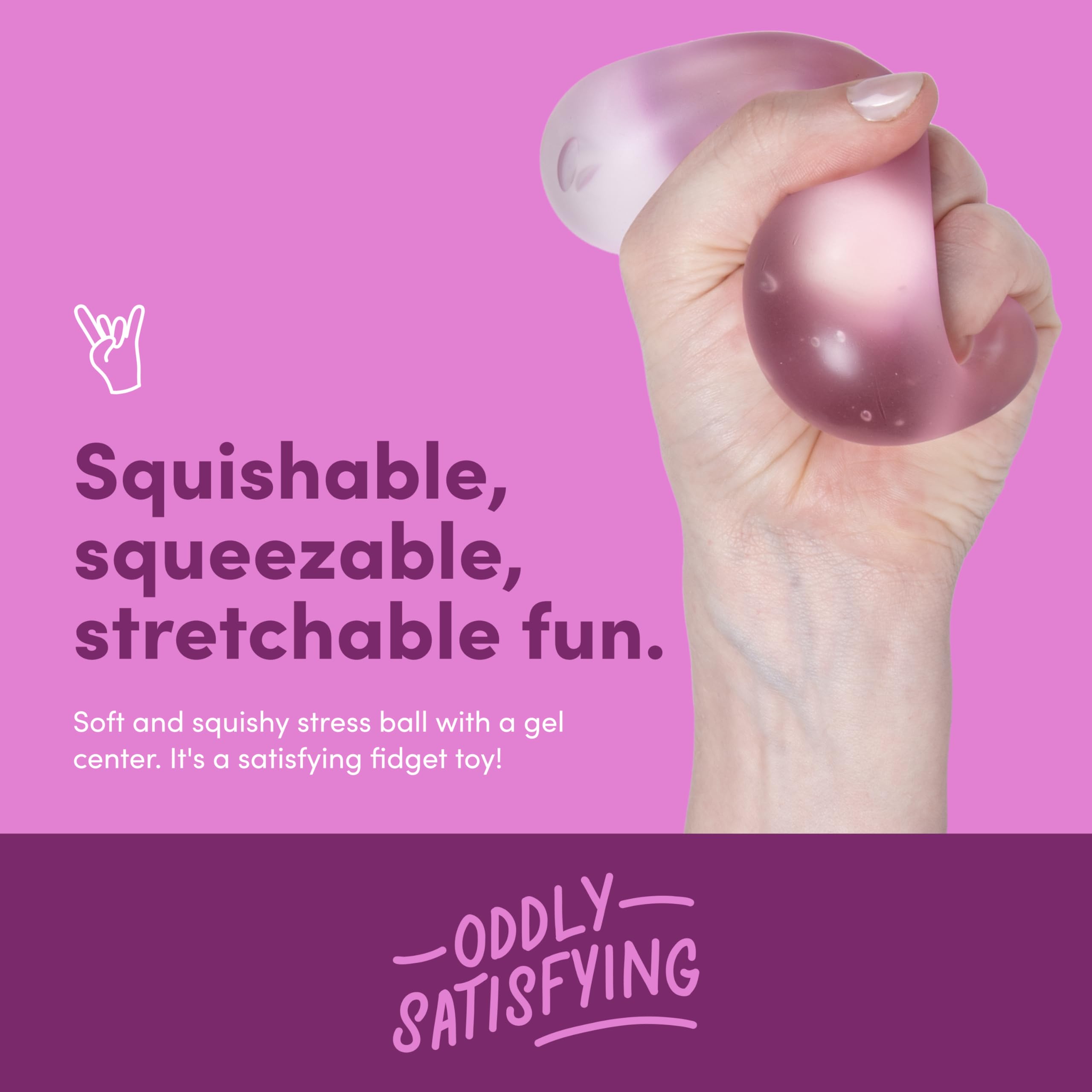 Speks Gump Stress Balls - Silky Soft Memory Gel Squishy Fidget Toy for Adults and Teens 14+ | Moon Jelly 10