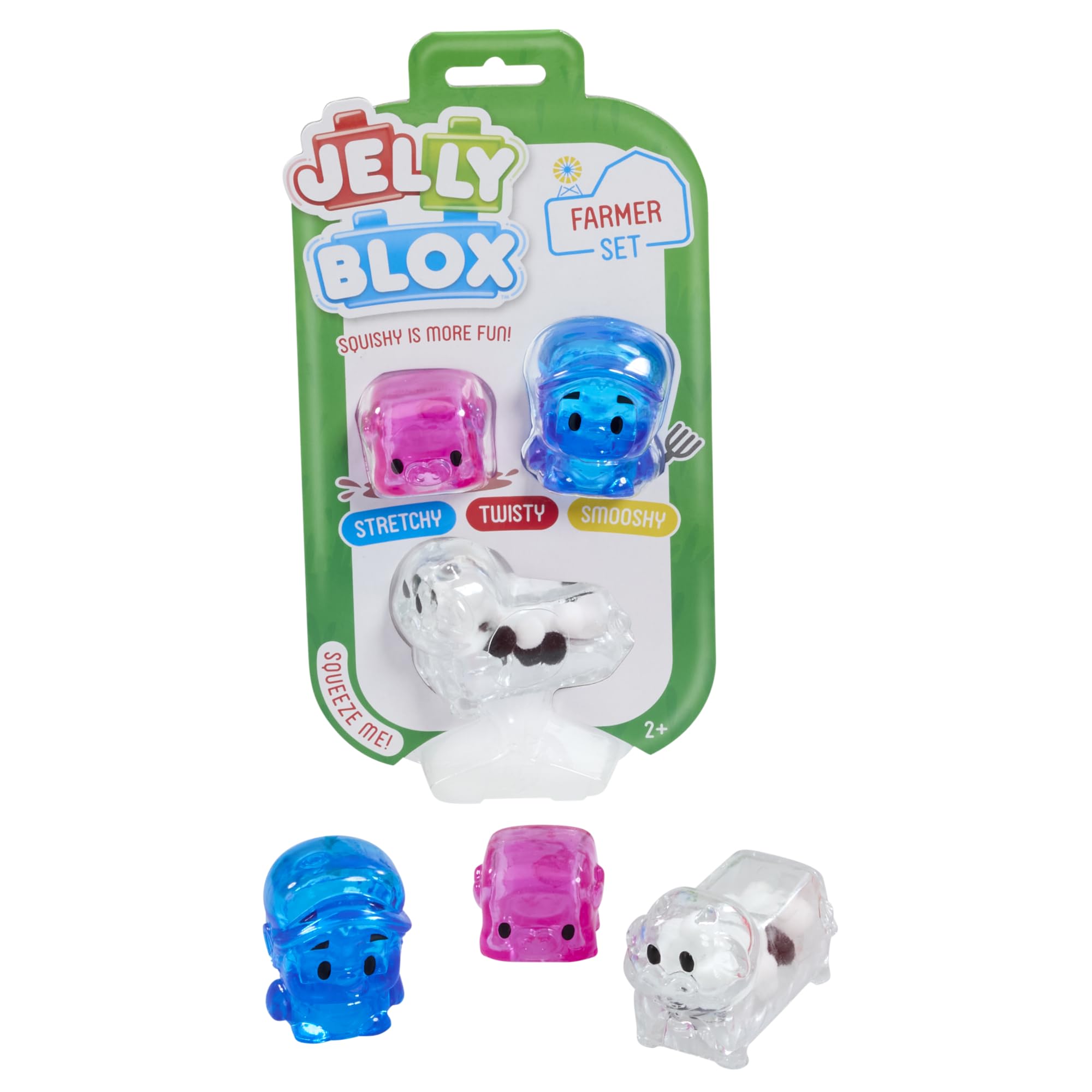 Jelly Blox Farmer Character Set - Squishy Building Fun for Toddlers 2+