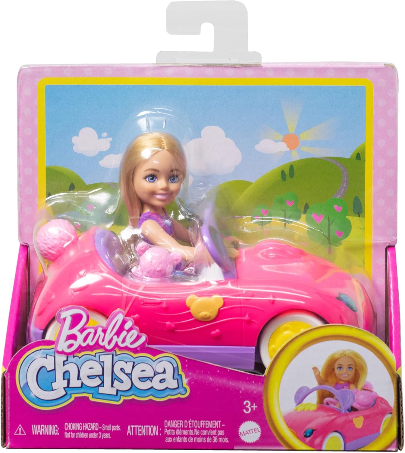 Barbie Chelsea Doll & Toy Car Playset - Bear-Themed Convertible with Teddy Bear Accessory 3