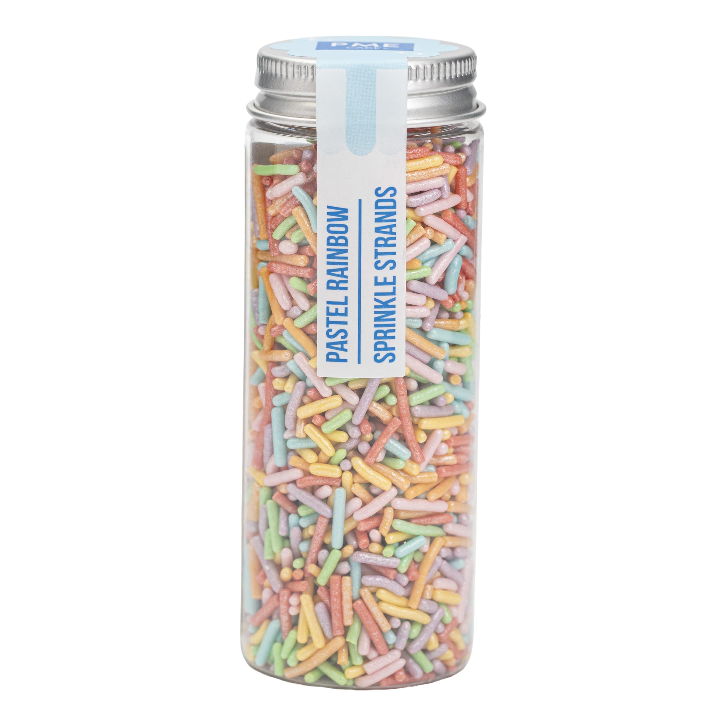 PME Cake Sprinkle Strands - Pastel Rainbow Edible Sugar Decorations | 75g
