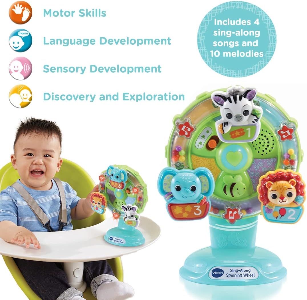 VTech Baby Sing Along Spinning Wheel - Interactive Musical Toy for Sensory & Motor Skills Development 4
