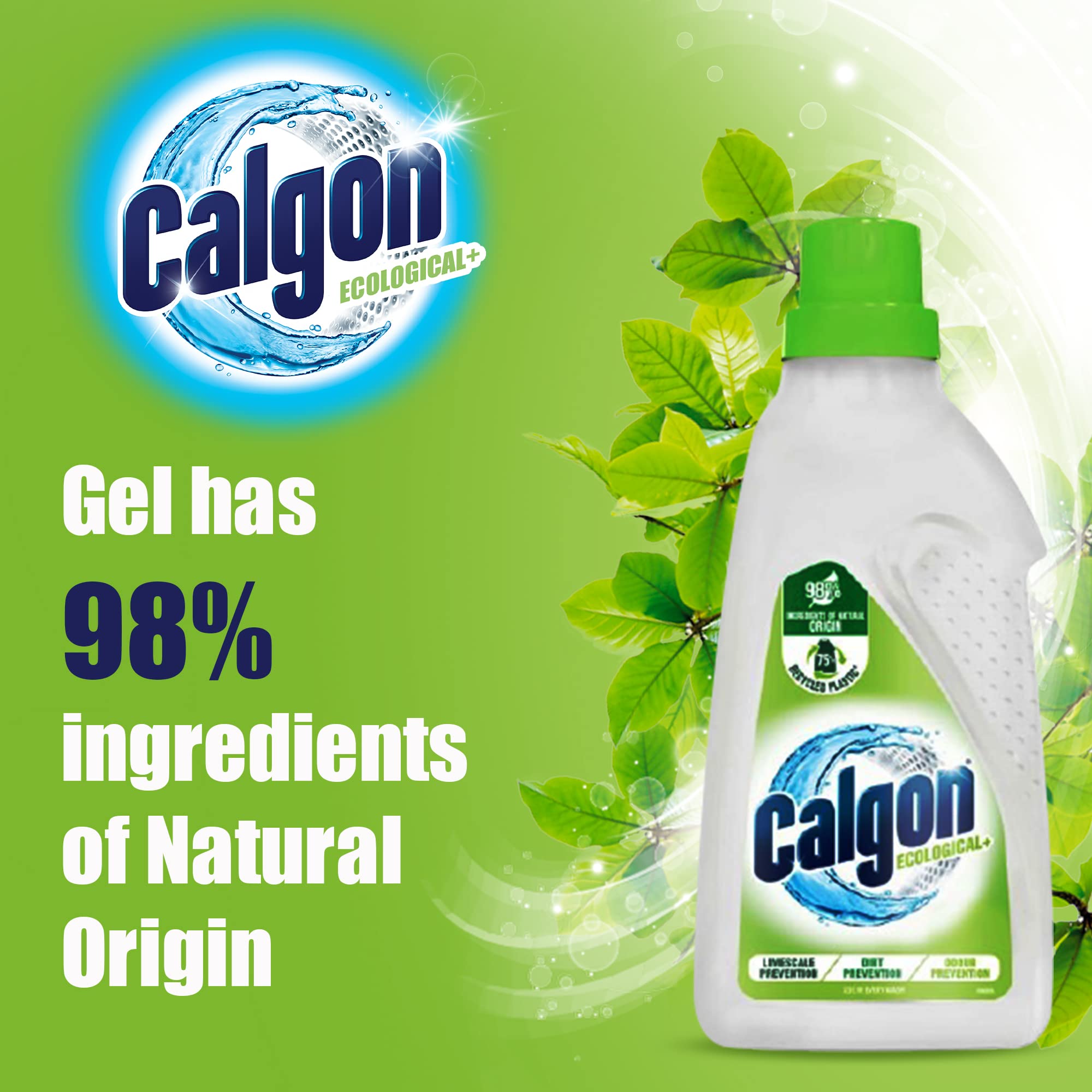 Calgon - Washing Machine Softener Gel Ecological+, 98% Natural Origin, Limescale & Odour Prevention