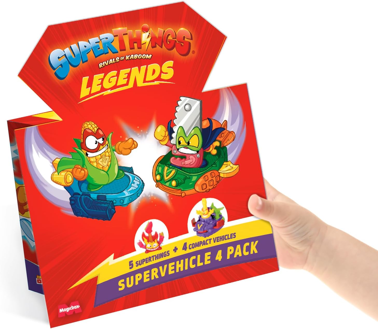 SUPERTHINGS LEGENDS - Super Vehicles 4 Pack with 5 Figures & 4 Vehicles