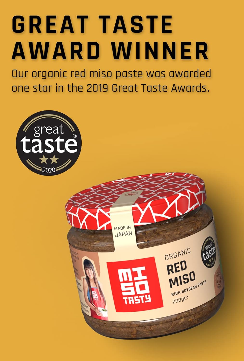 Miso Tasty Organic Red Miso 200g - Squeezable Fermented Rice Paste 3
