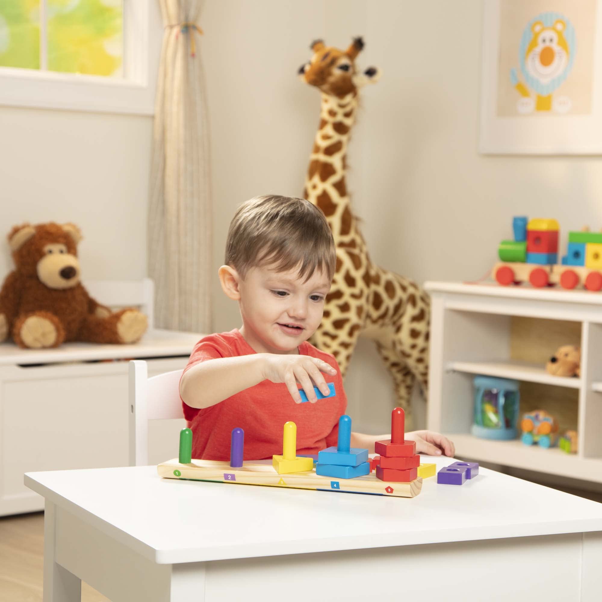 Melissa & Doug Stack and Sort Board - Wooden Educational Toy for Toddlers 2+ 3