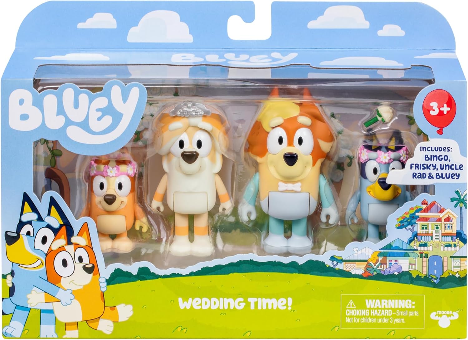 Bluey Figure 4-Pack Wedding Time - Uncle Rad and Frisky with Bluey and Bingo 3