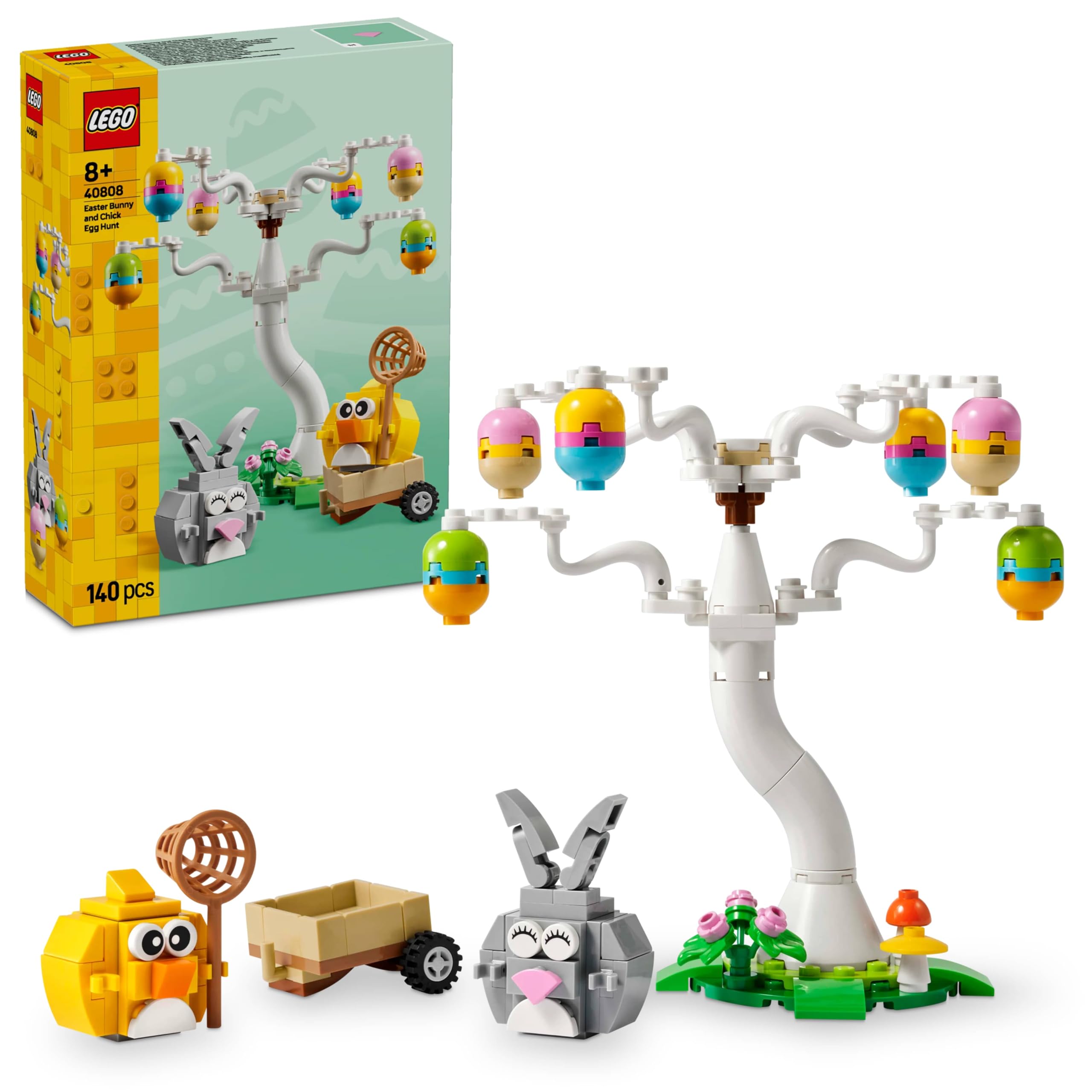 LEGO Easter Bunny and Chick Egg Hunt Building Set 40808 | Ages 8+ | 140 Pieces