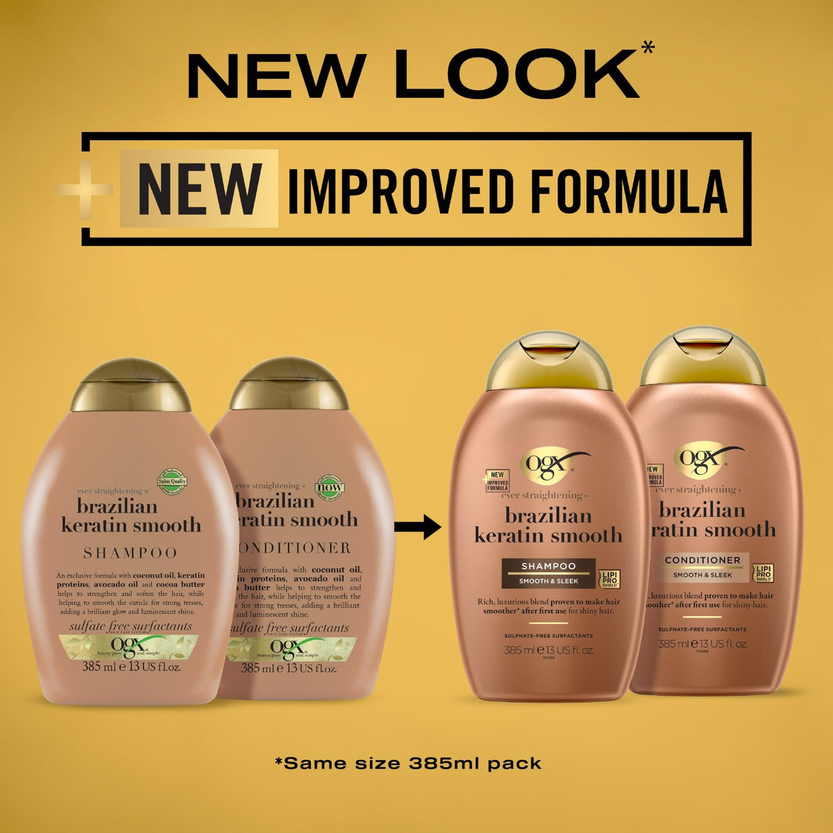 OGX Brazilian Keratin Smooth Shampoo - Smoothening, 385ml 3